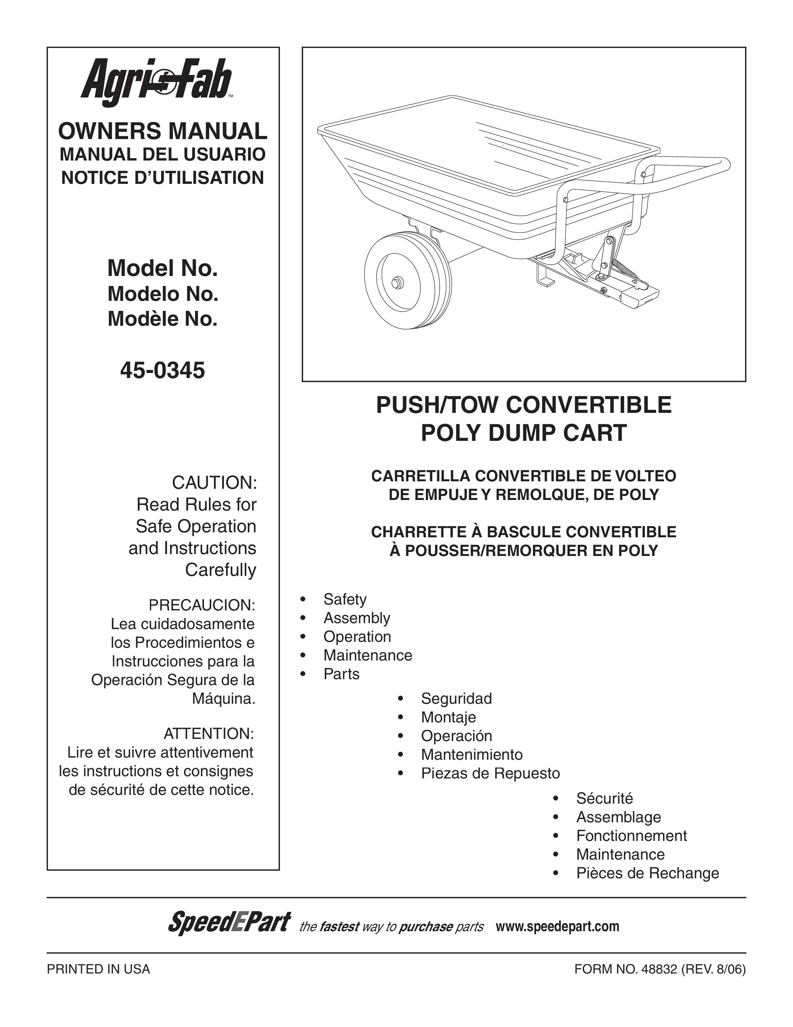Agri-Fab 45-0345 Outdoor Cart User Manual