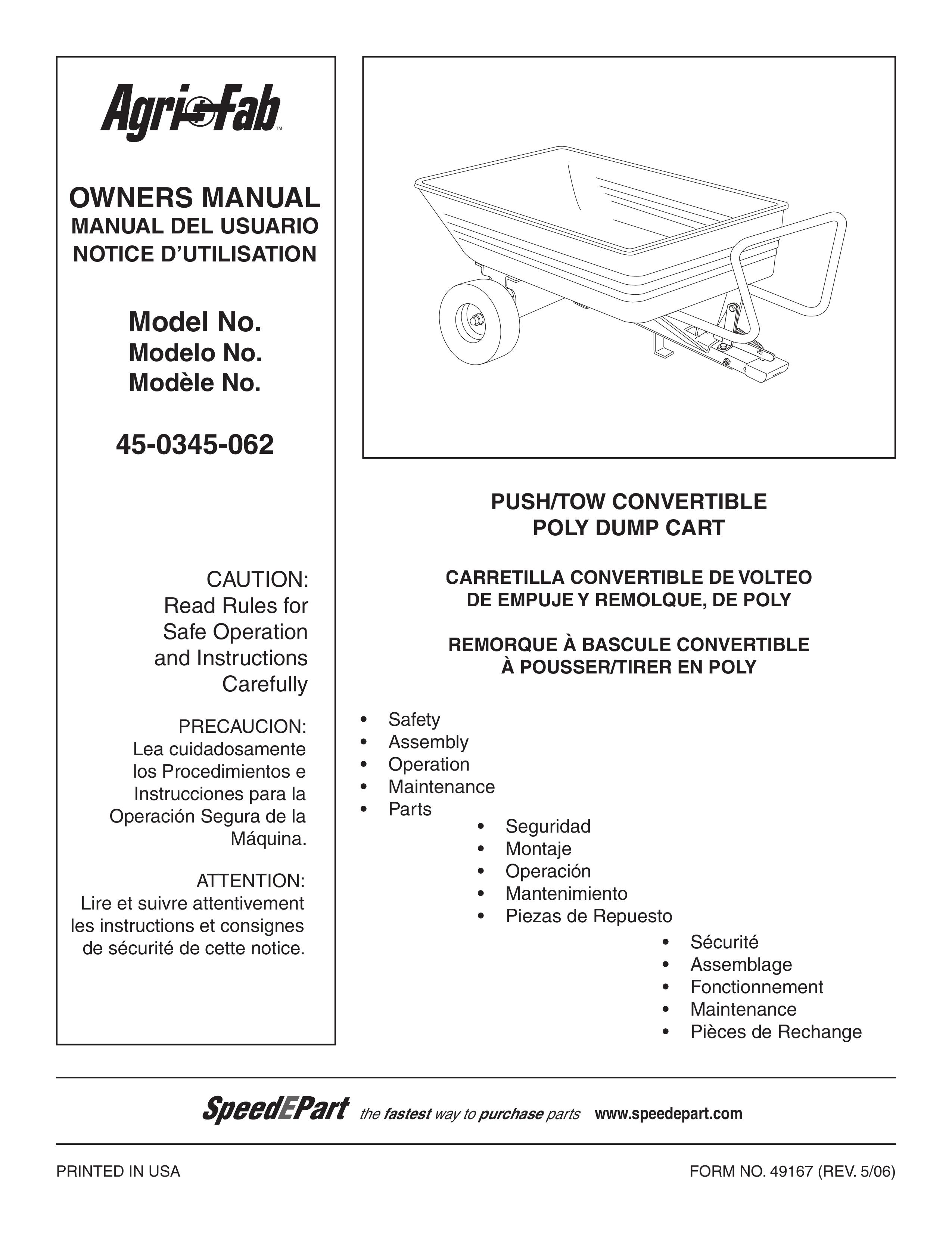 Agri-Fab 45-0345-062 Outdoor Cart User Manual
