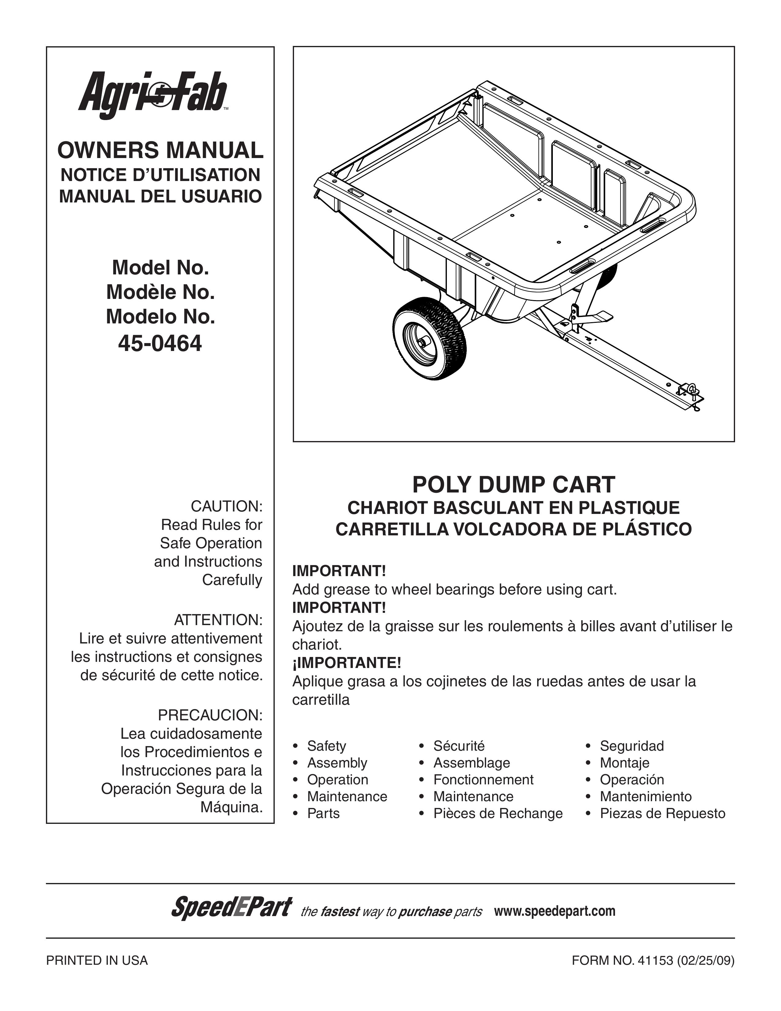 Agri-Fab 45-0464 Outdoor Cart User Manual