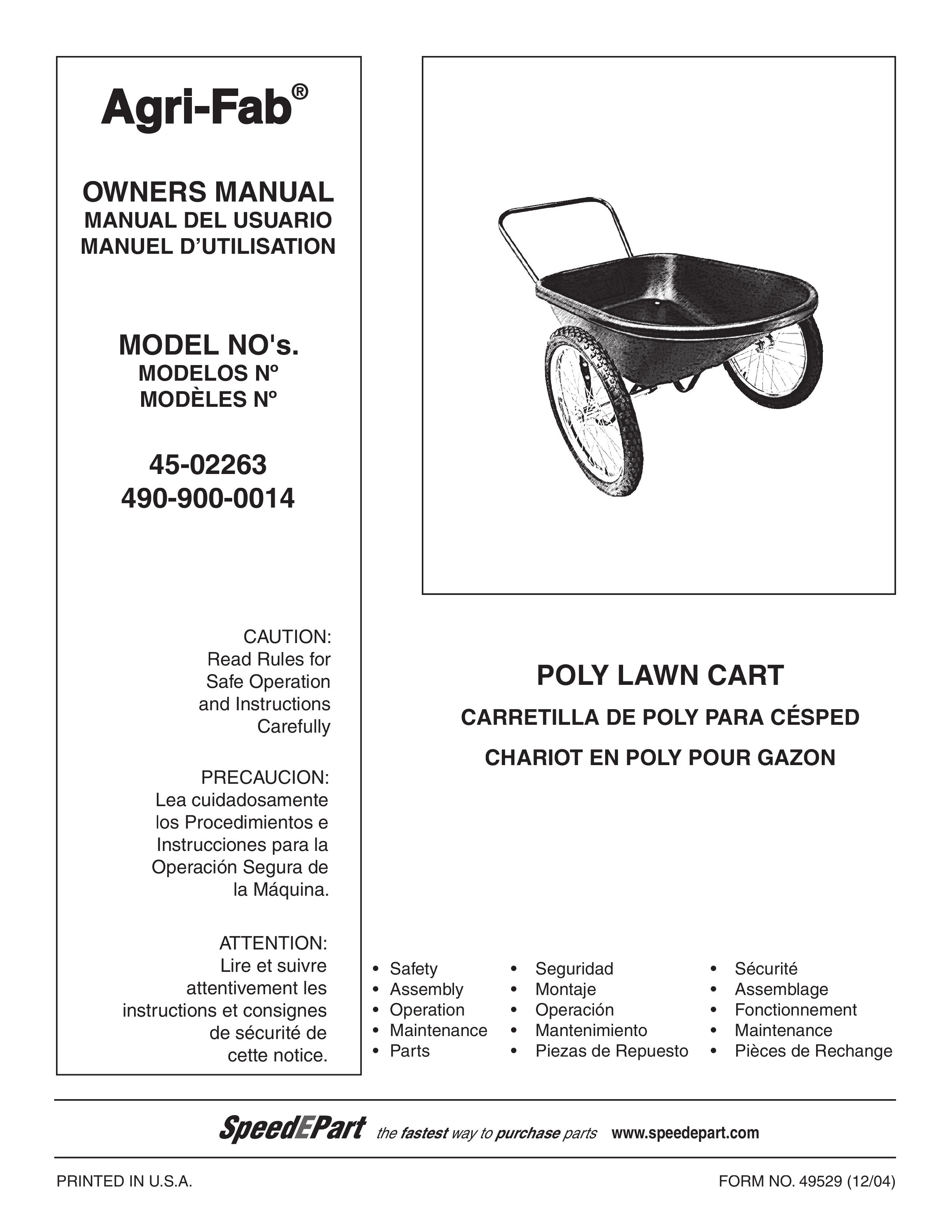 Agri-Fab 490-900-0014 Outdoor Cart User Manual