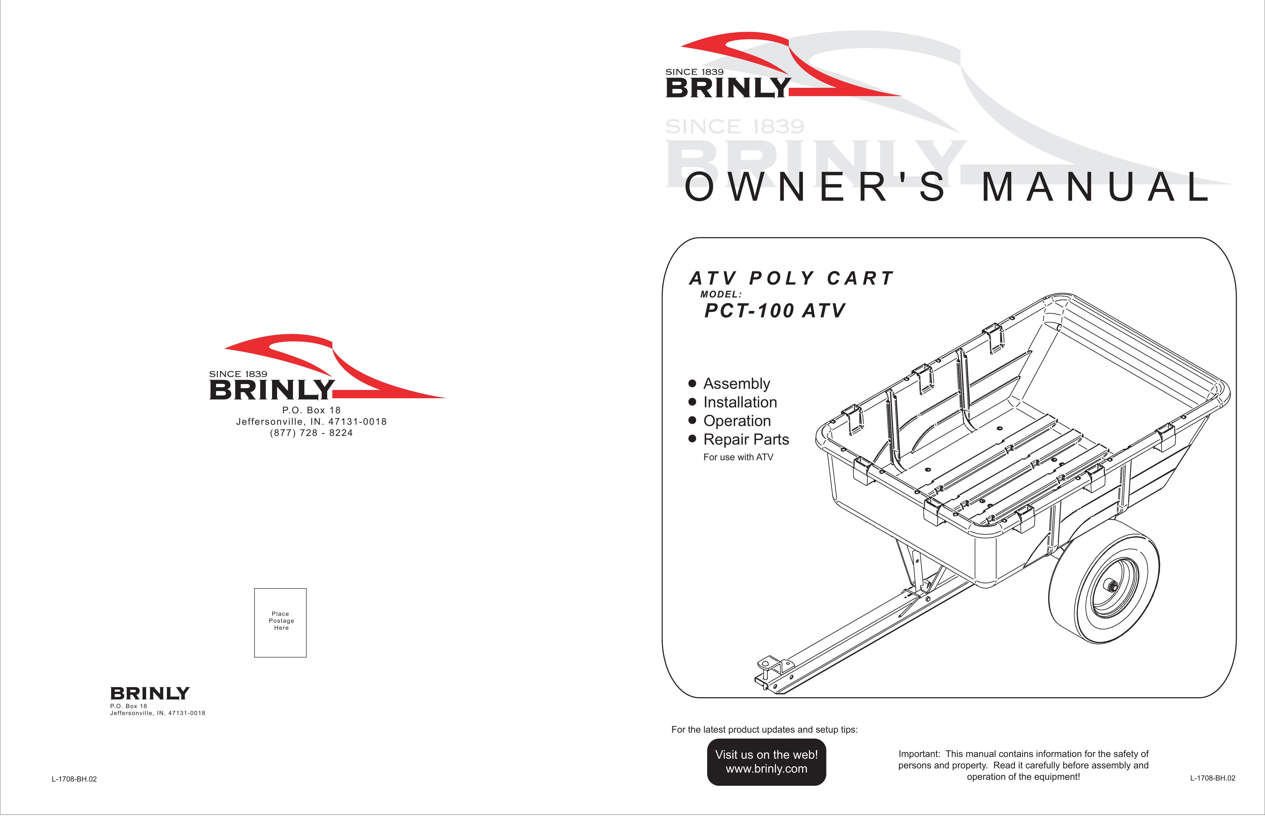 Brinly-Hardy PCT-100 ARV Outdoor Cart User Manual
