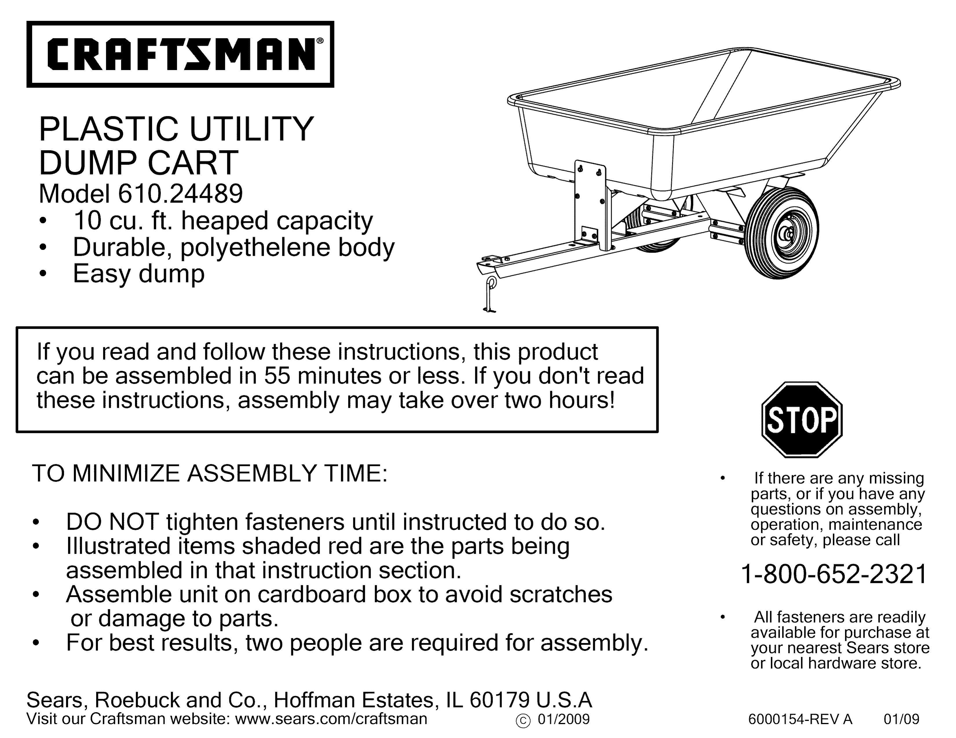 Craftsman 610.24489 Outdoor Cart User Manual