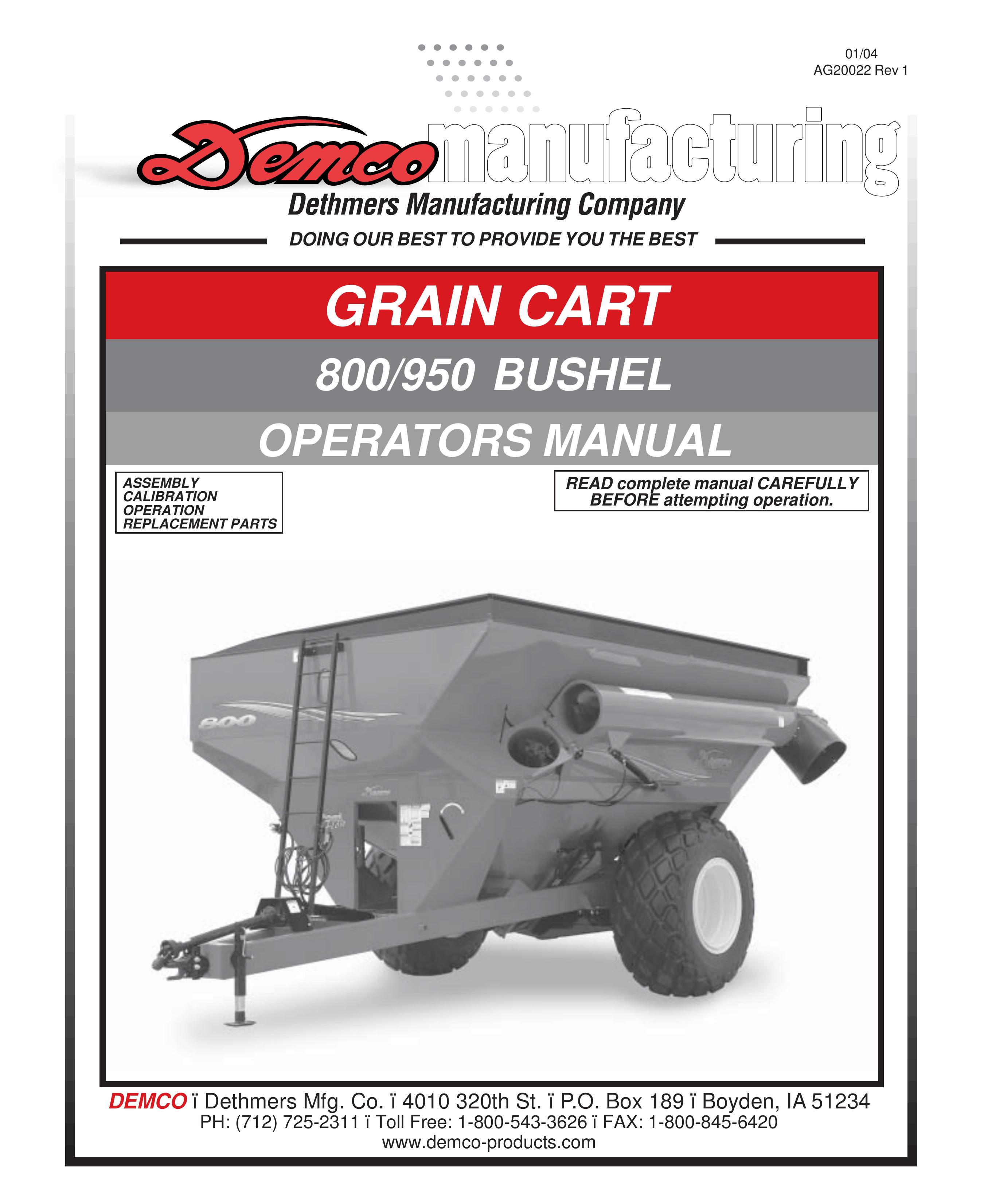 Demco grain cart Outdoor Cart User Manual