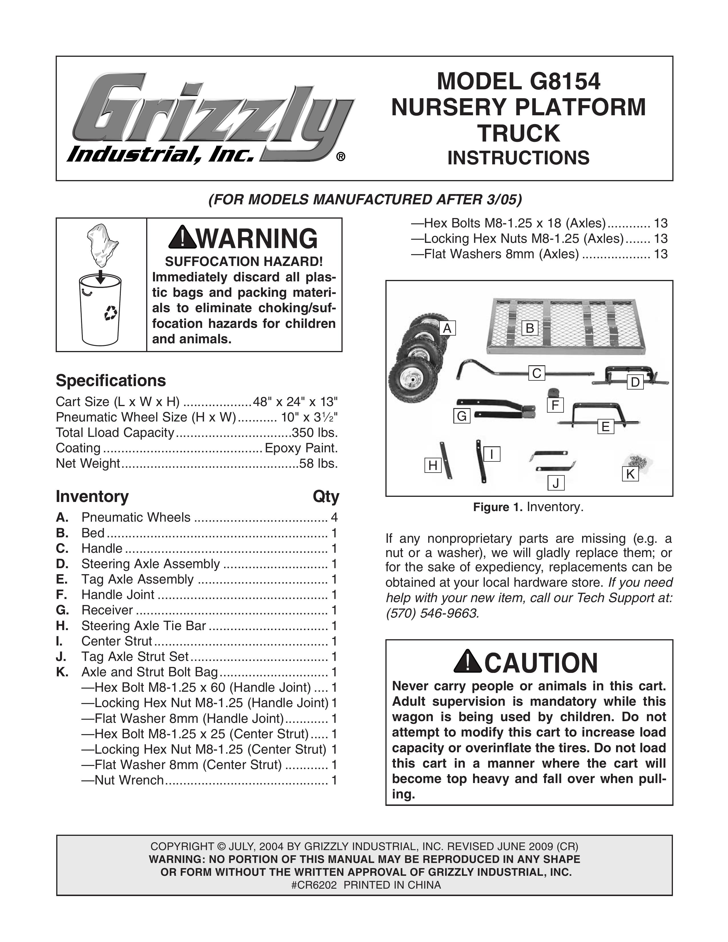 Grizzly G8154 Outdoor Cart User Manual