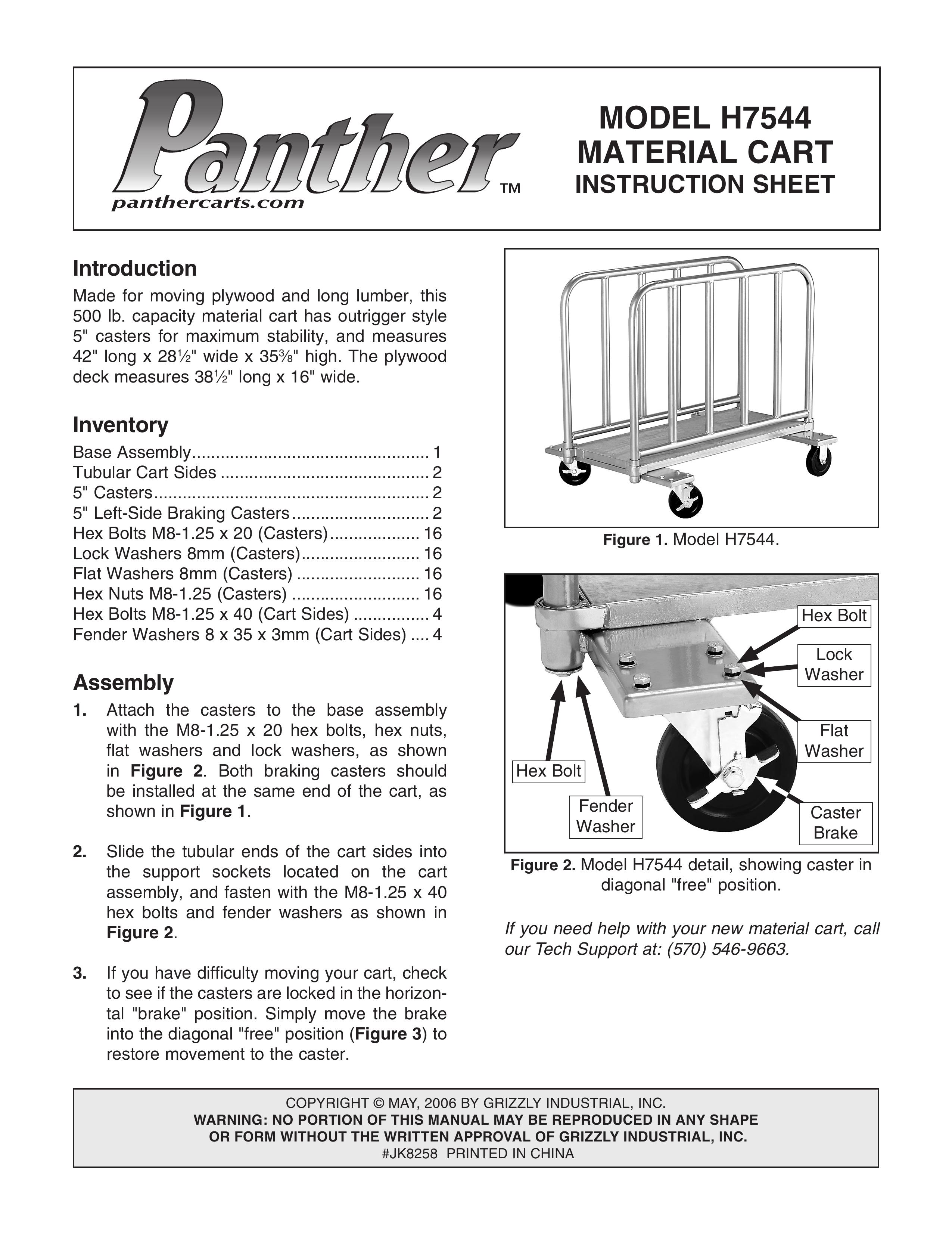 Grizzly H7544 Outdoor Cart User Manual