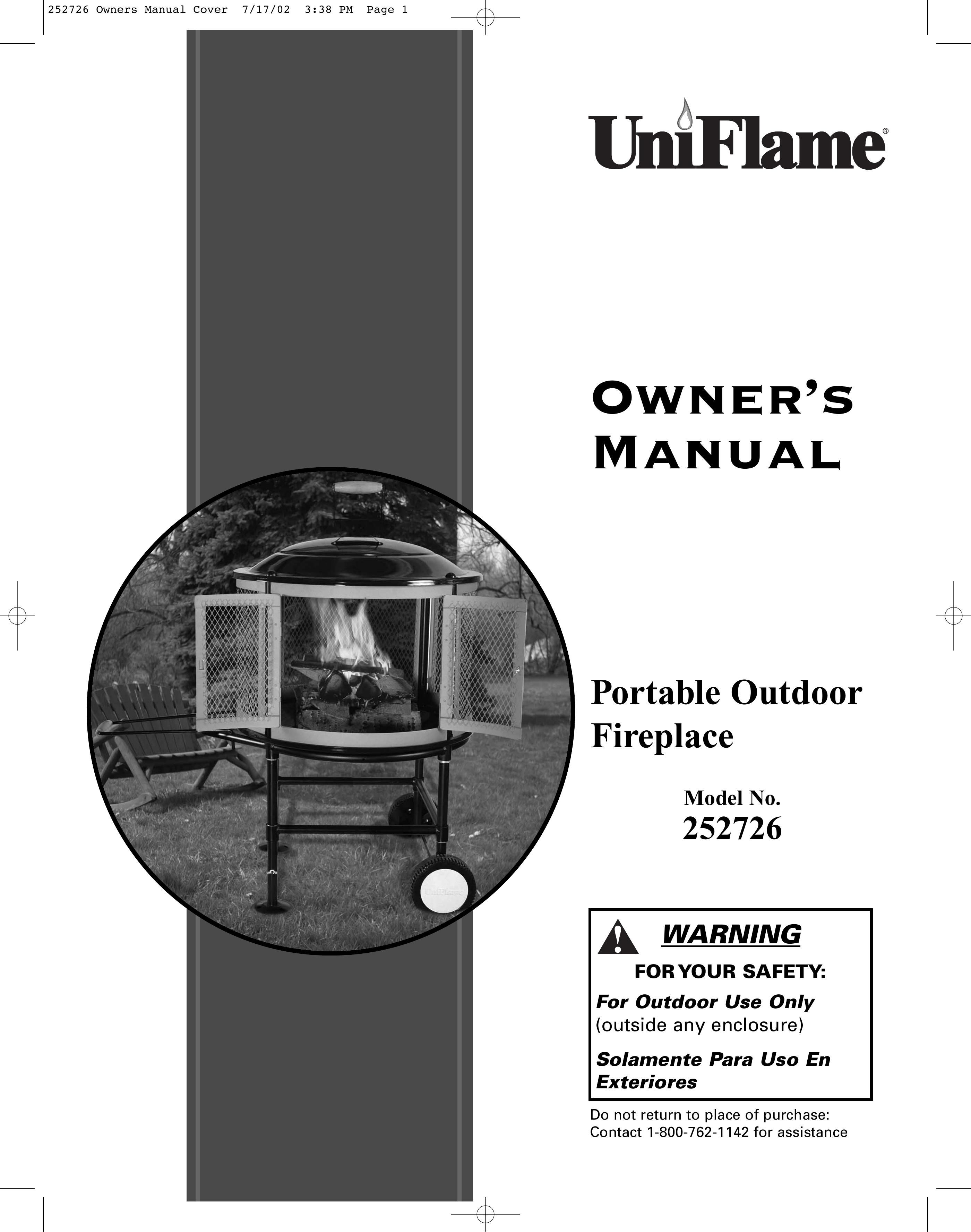Blue Rhino 252726 Outdoor Fireplace User Manual