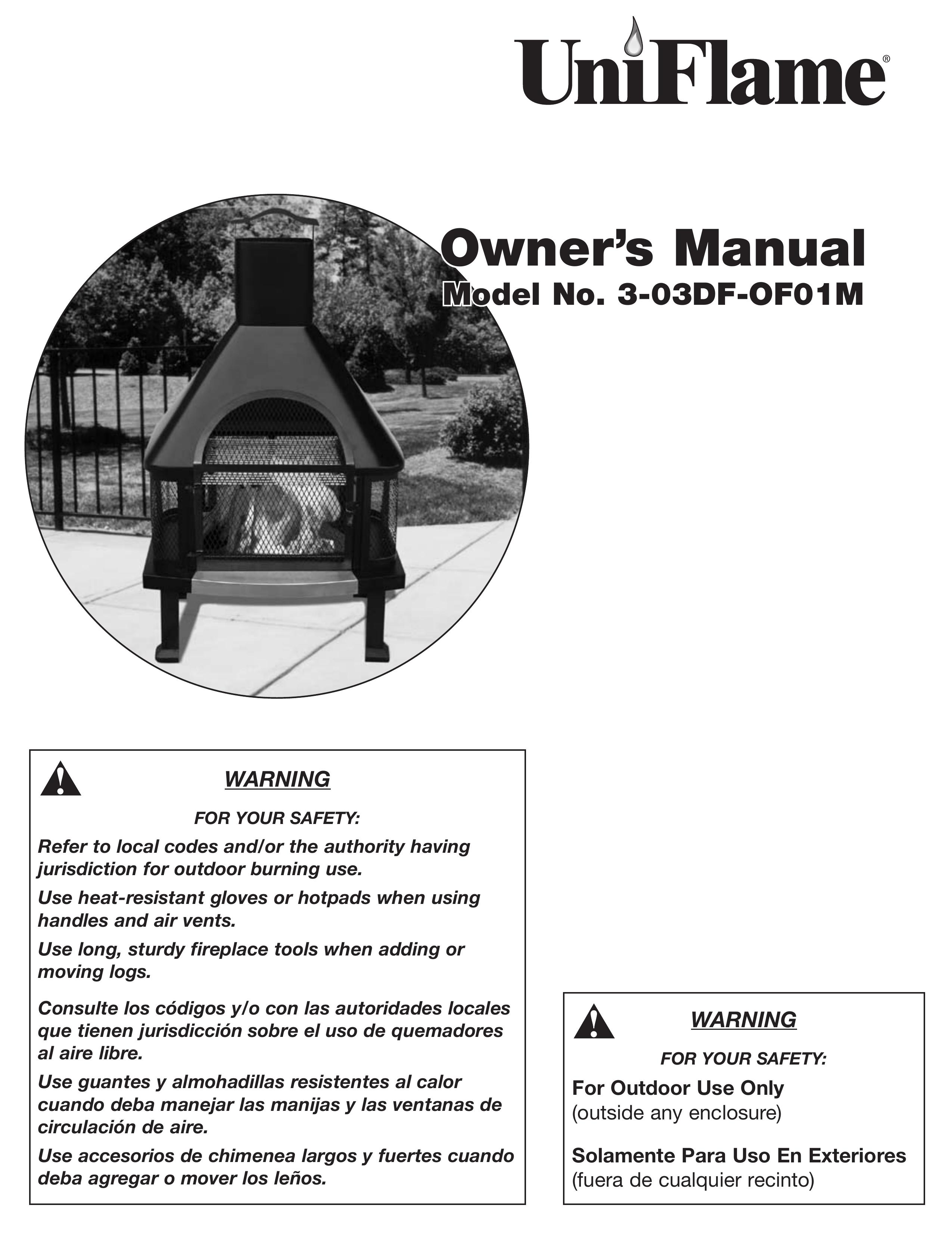 Blue Rhino 3-03DF-OF01M Outdoor Fireplace User Manual