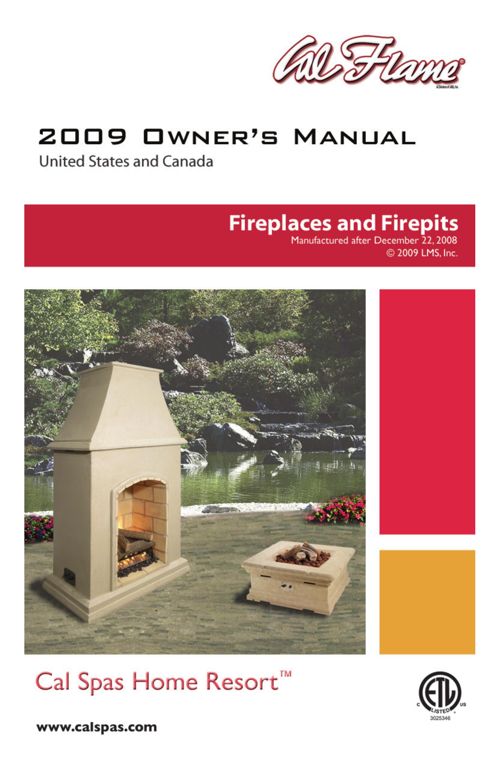 Cal Flame LTR20091006 Outdoor Fireplace User Manual