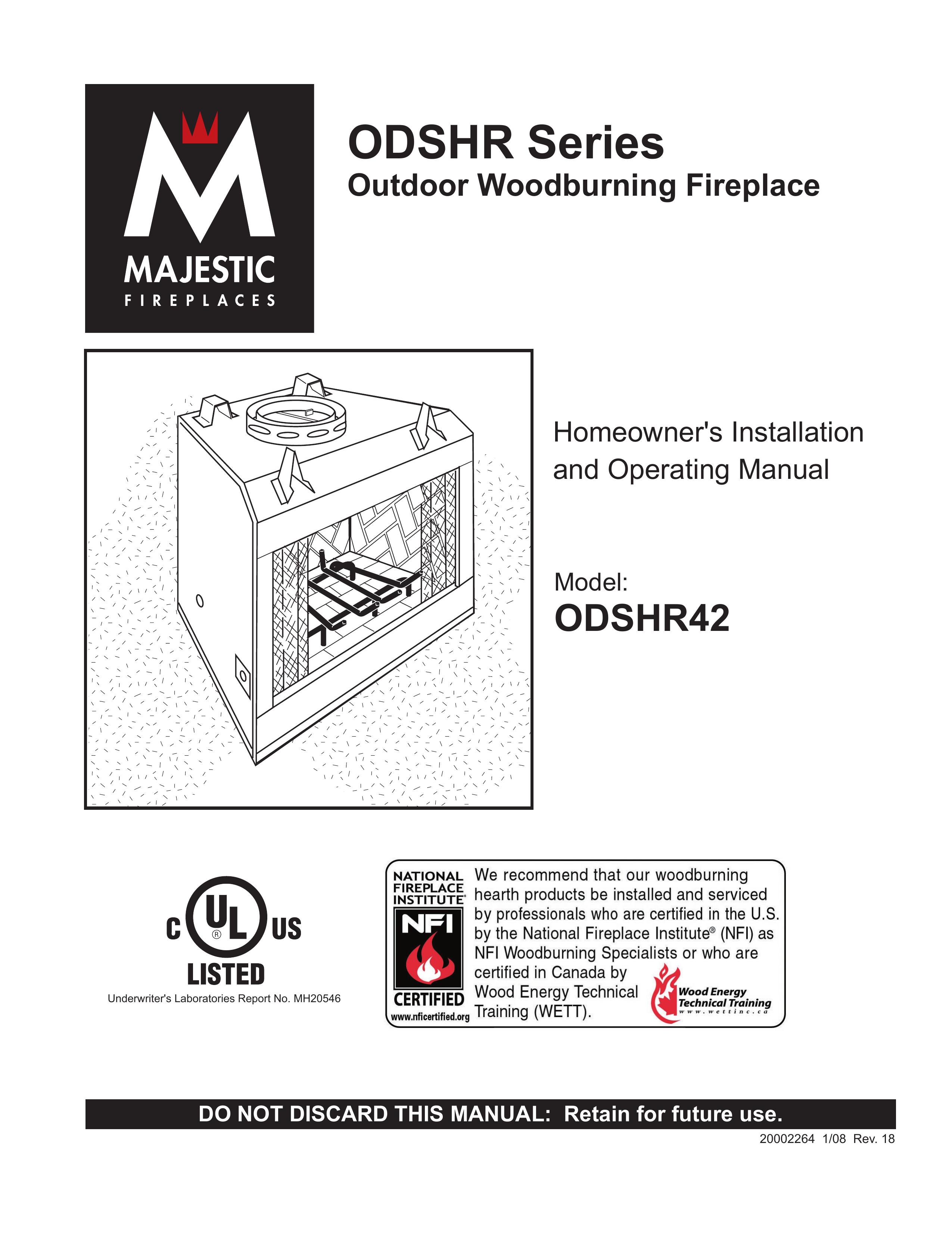 CFM Corporation ODSHR42 Outdoor Fireplace User Manual