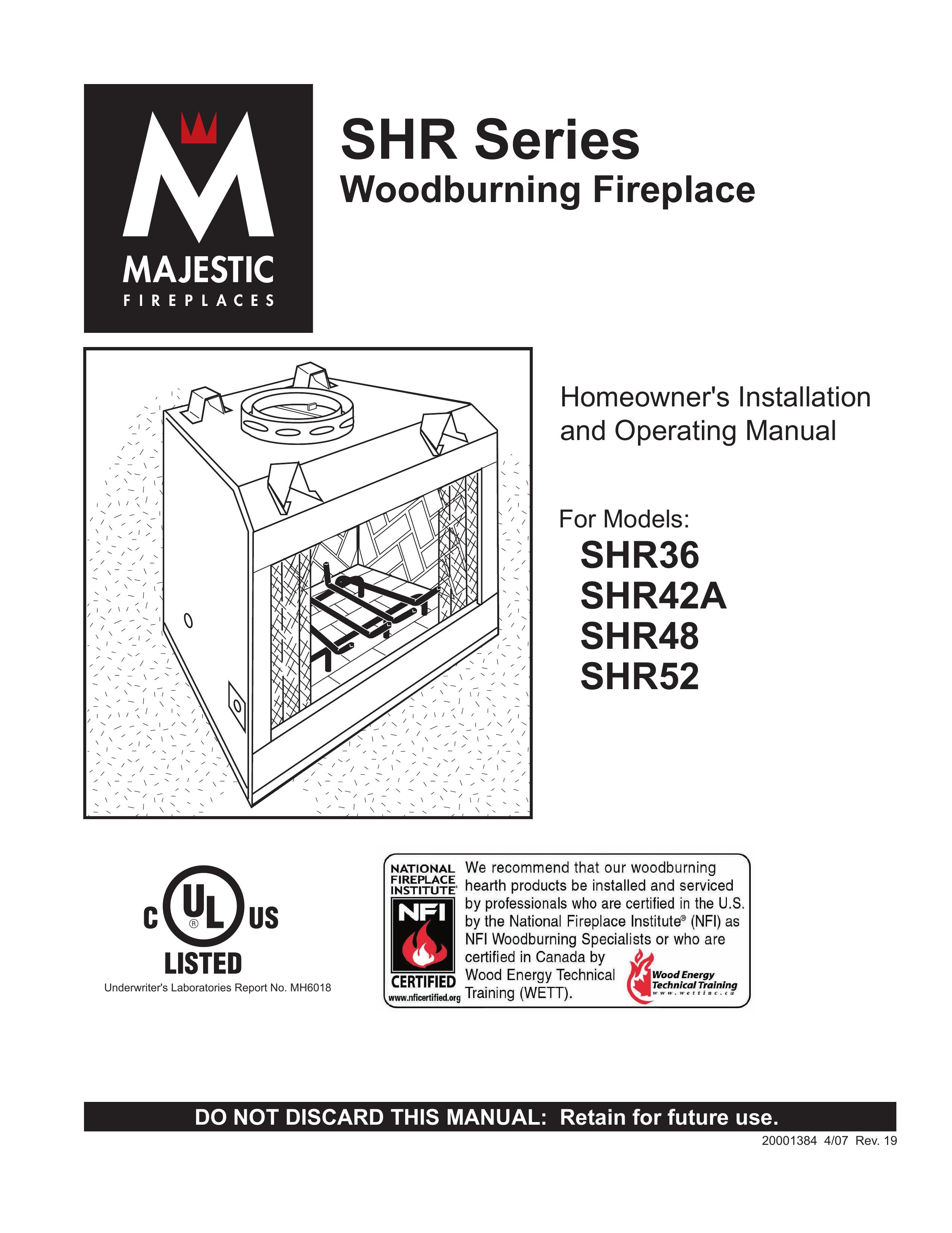 CFM Corporation SHR52 Outdoor Fireplace User Manual