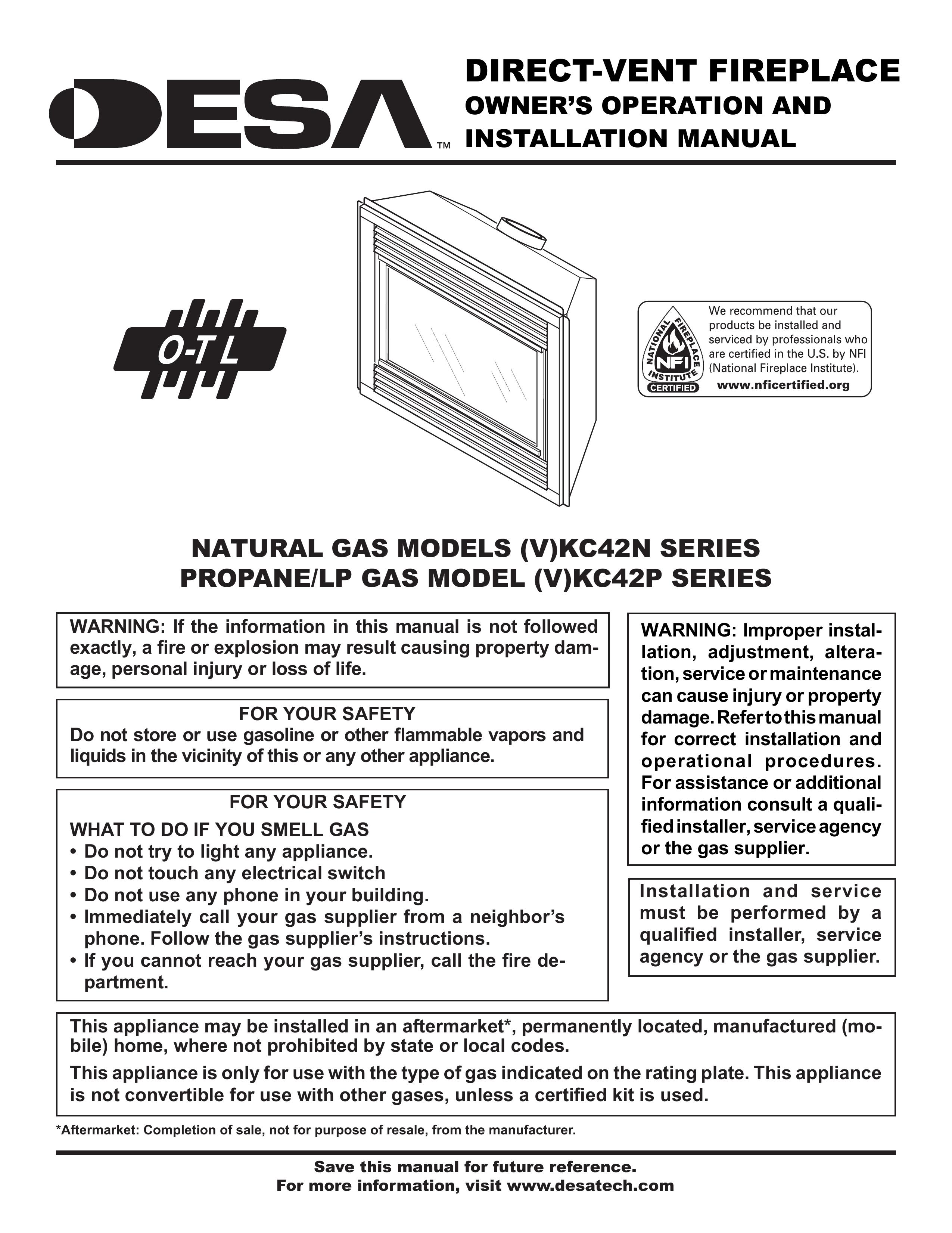 Desa (V)KC42N Outdoor Fireplace User Manual