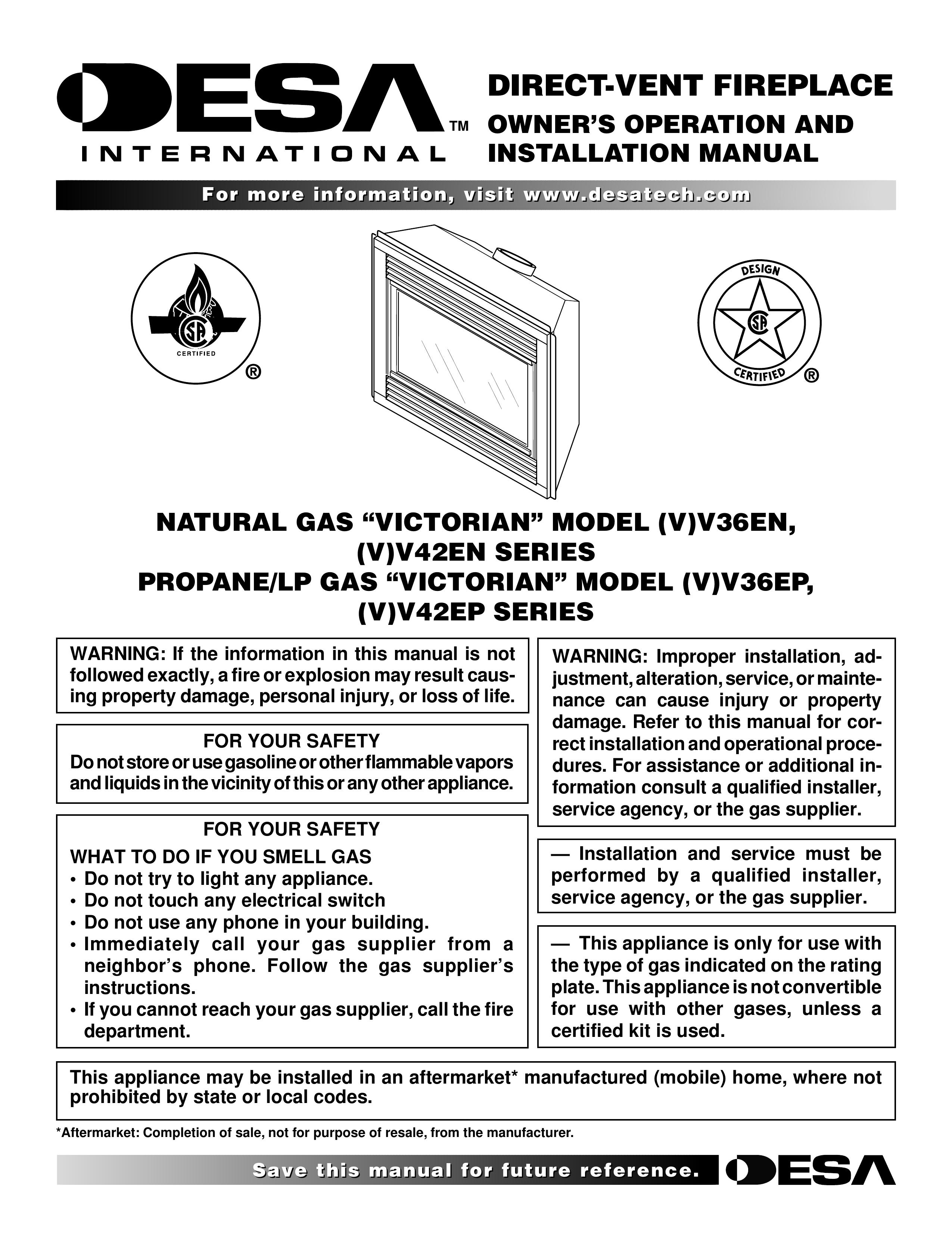 Desa (V)V36EN Outdoor Fireplace User Manual