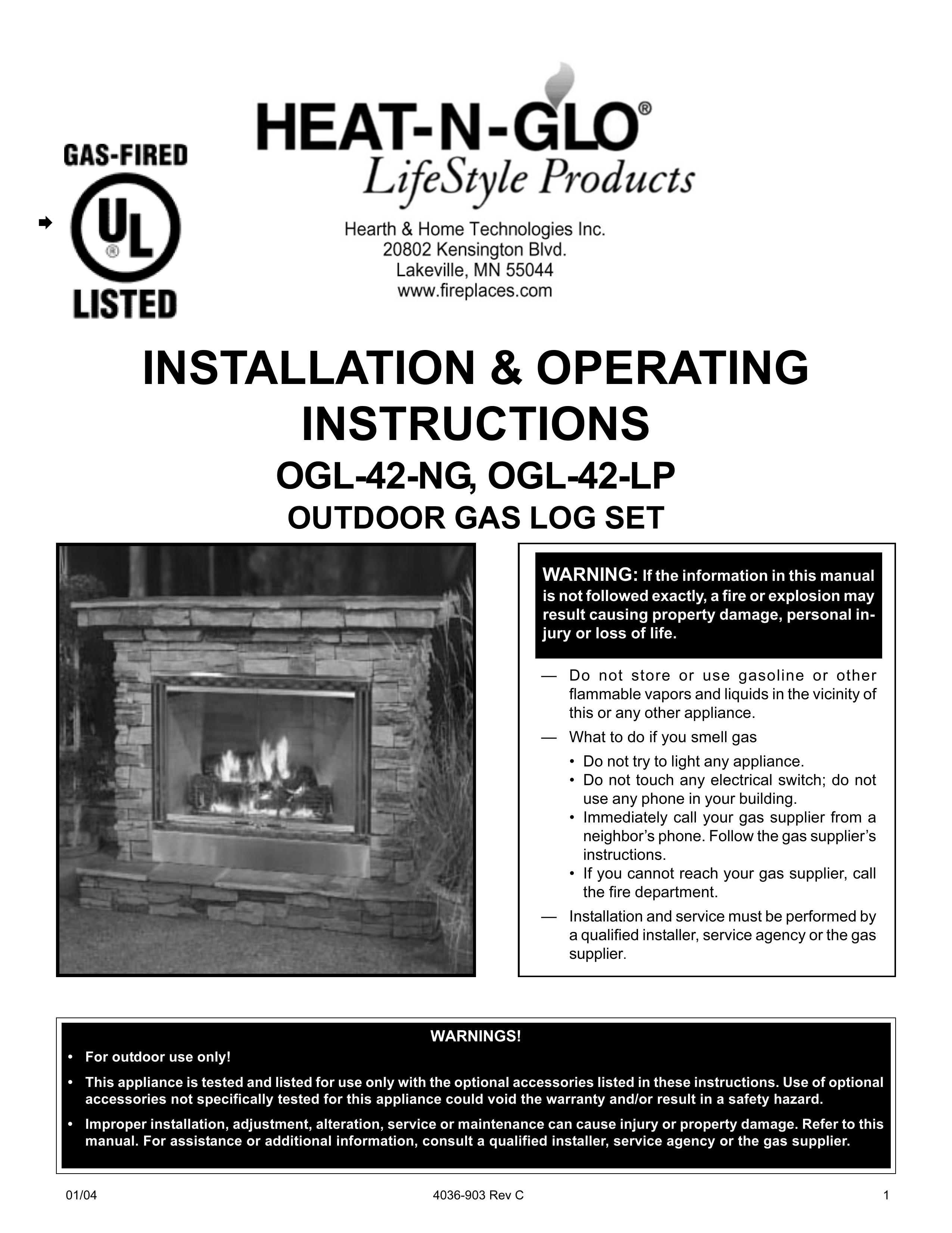 Heat & Glo LifeStyle OGL-42 Outdoor Fireplace User Manual