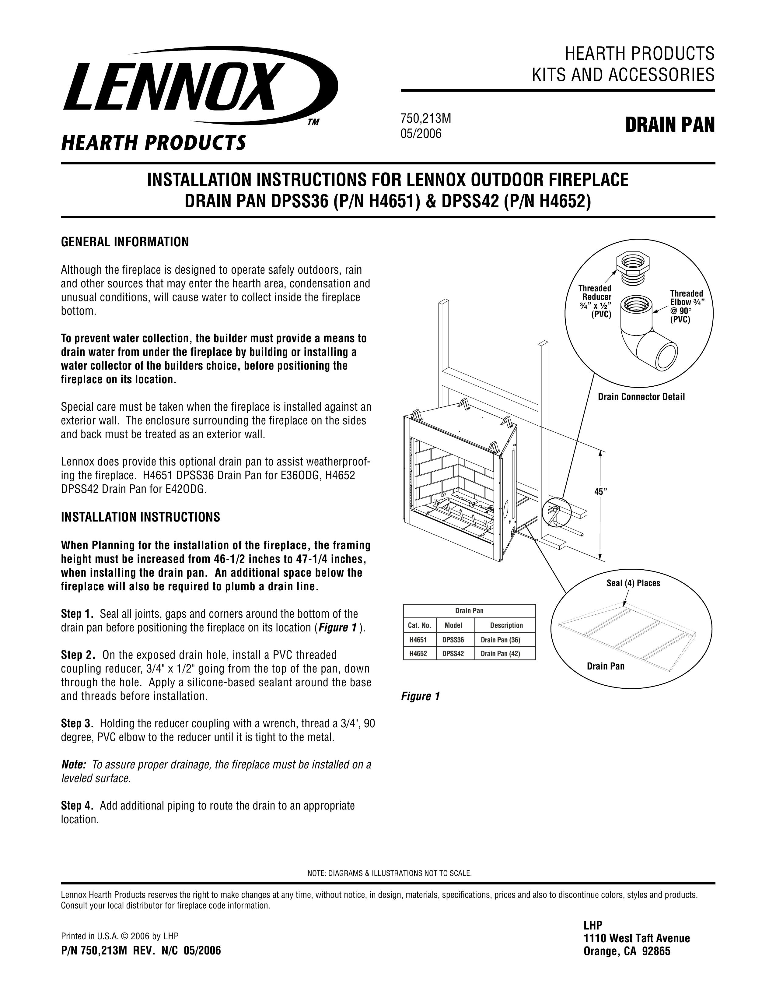 Lennox Hearth DPSS36 Outdoor Fireplace User Manual
