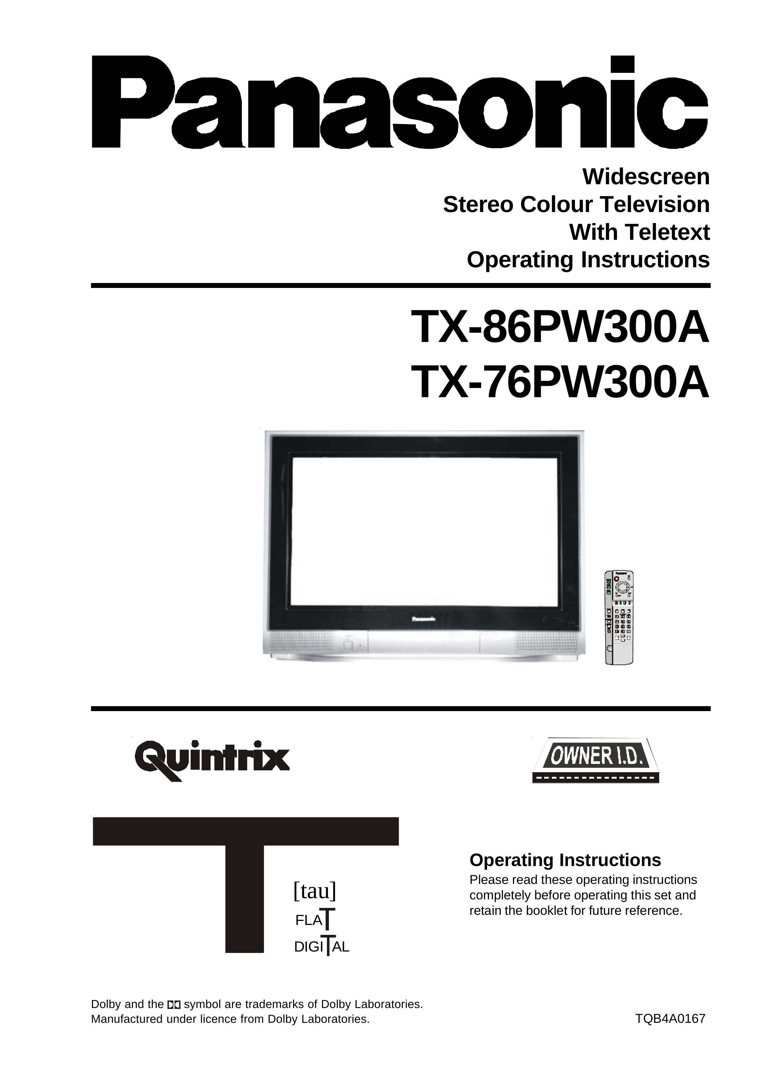 Panasonic TX-76PW300A Outdoor Fireplace User Manual
