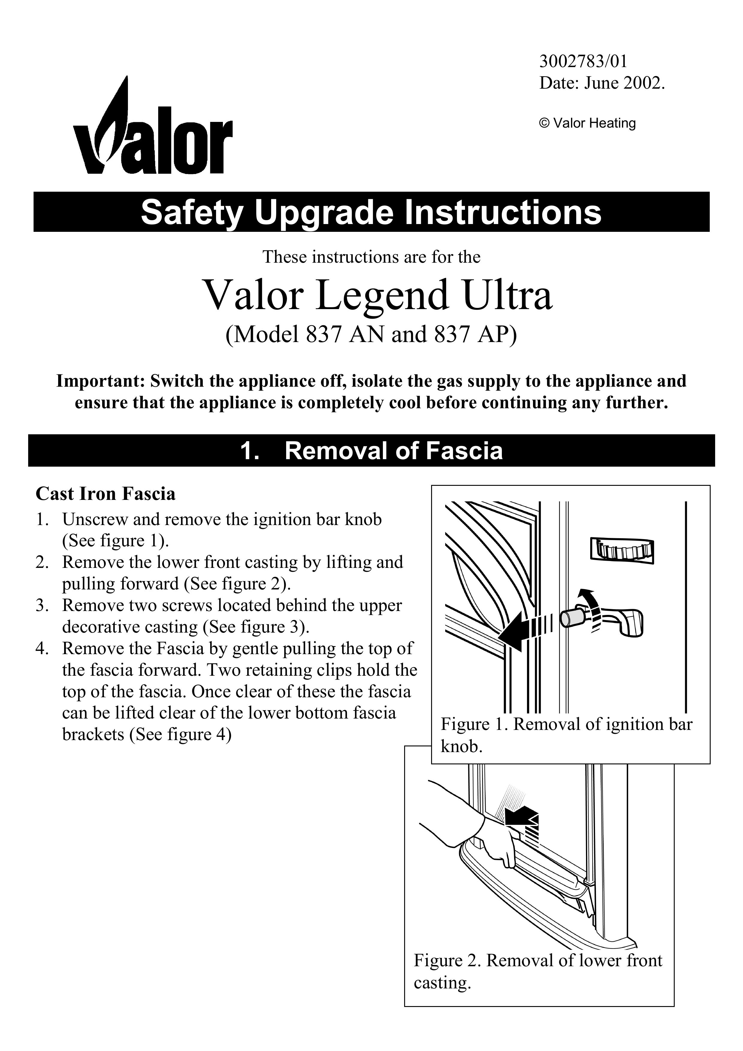 Valor Auto Companion Inc. 837 AN Outdoor Fireplace User Manual