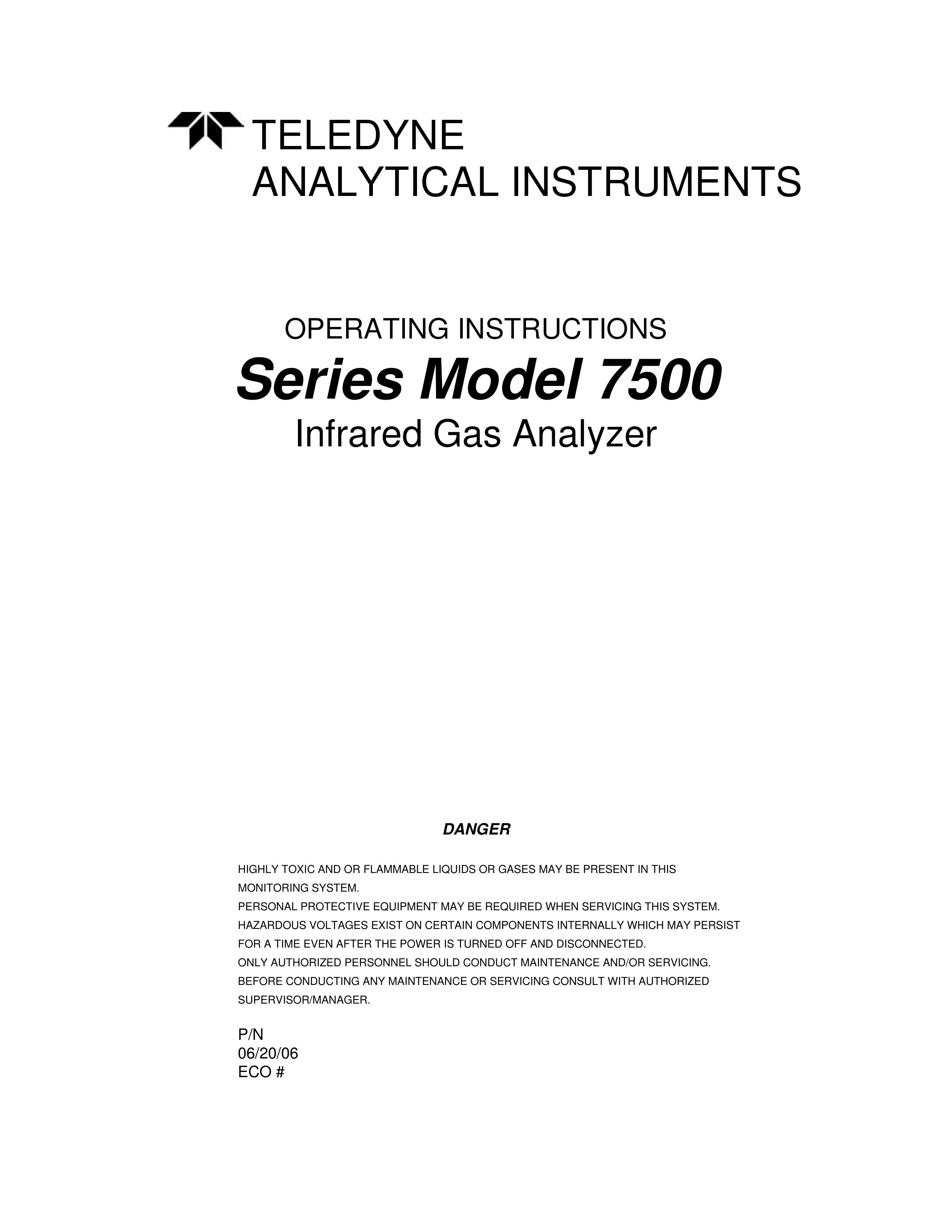 Teledyne Infrared Gas Analyzer Outdoor Gas Burner User Manual