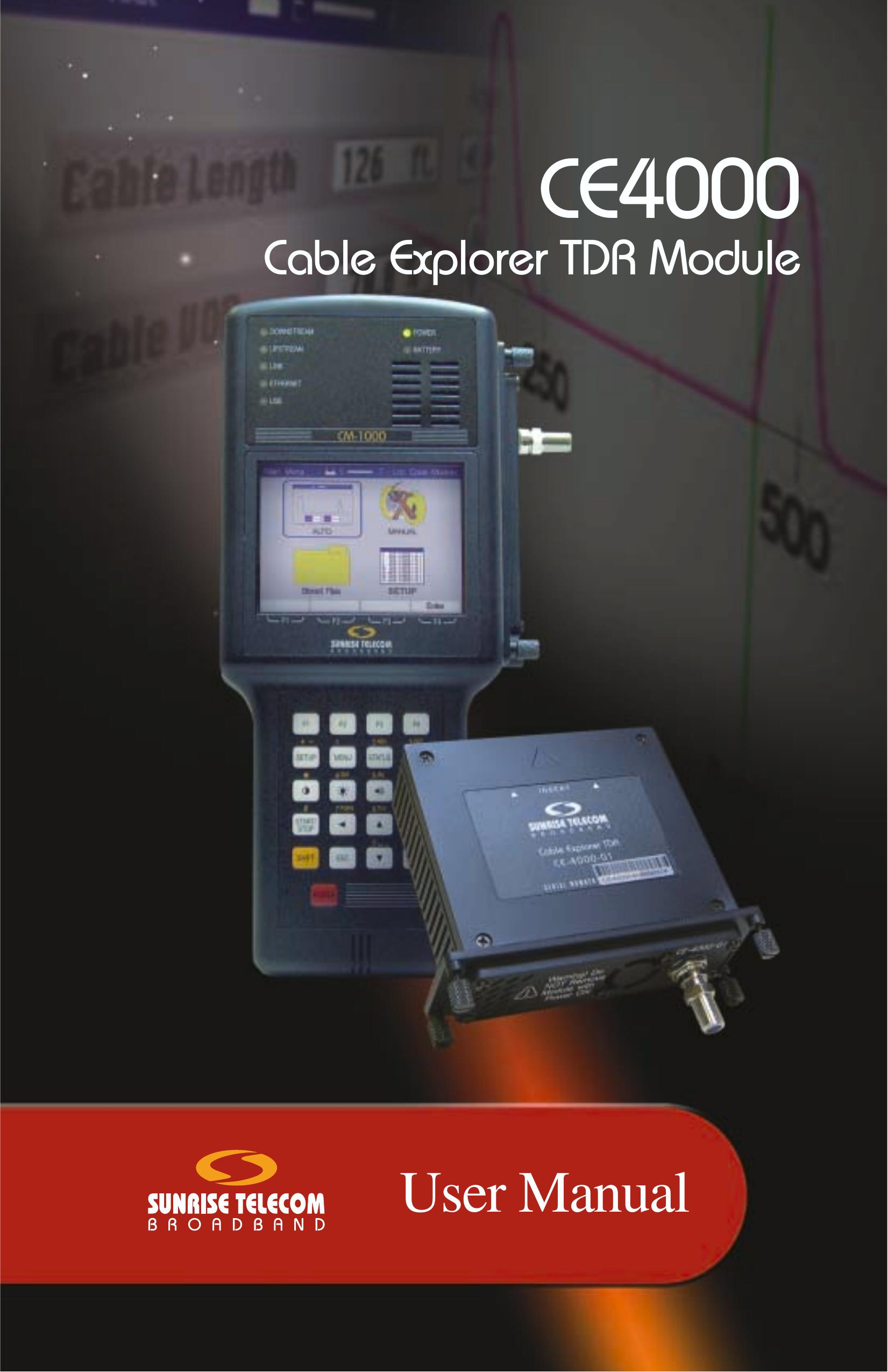 Sunrise Global Cable Explorer TDR Module Outdoor Kitchen Island User Manual