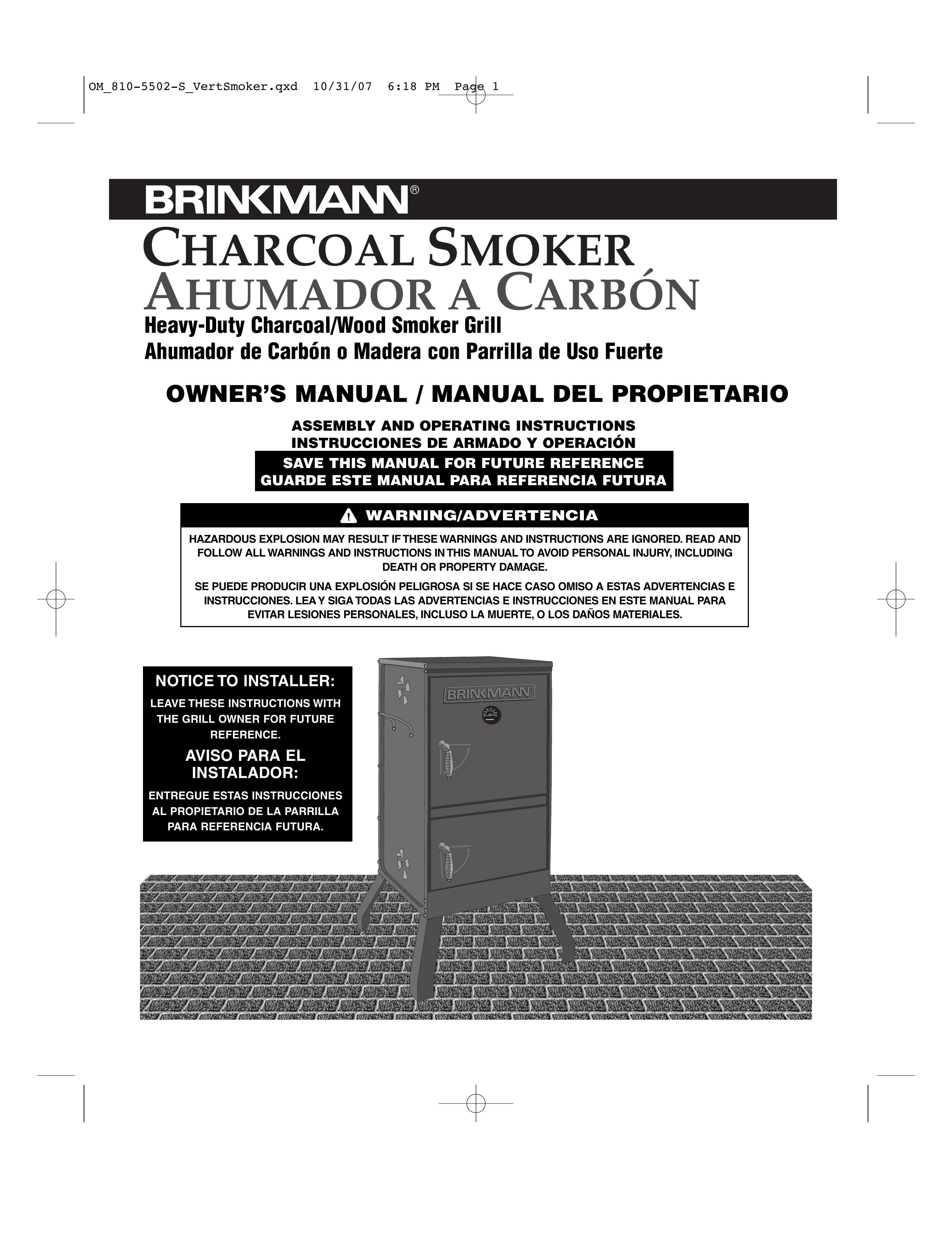 Brinkmann 810-5502-S Smoker User Manual
