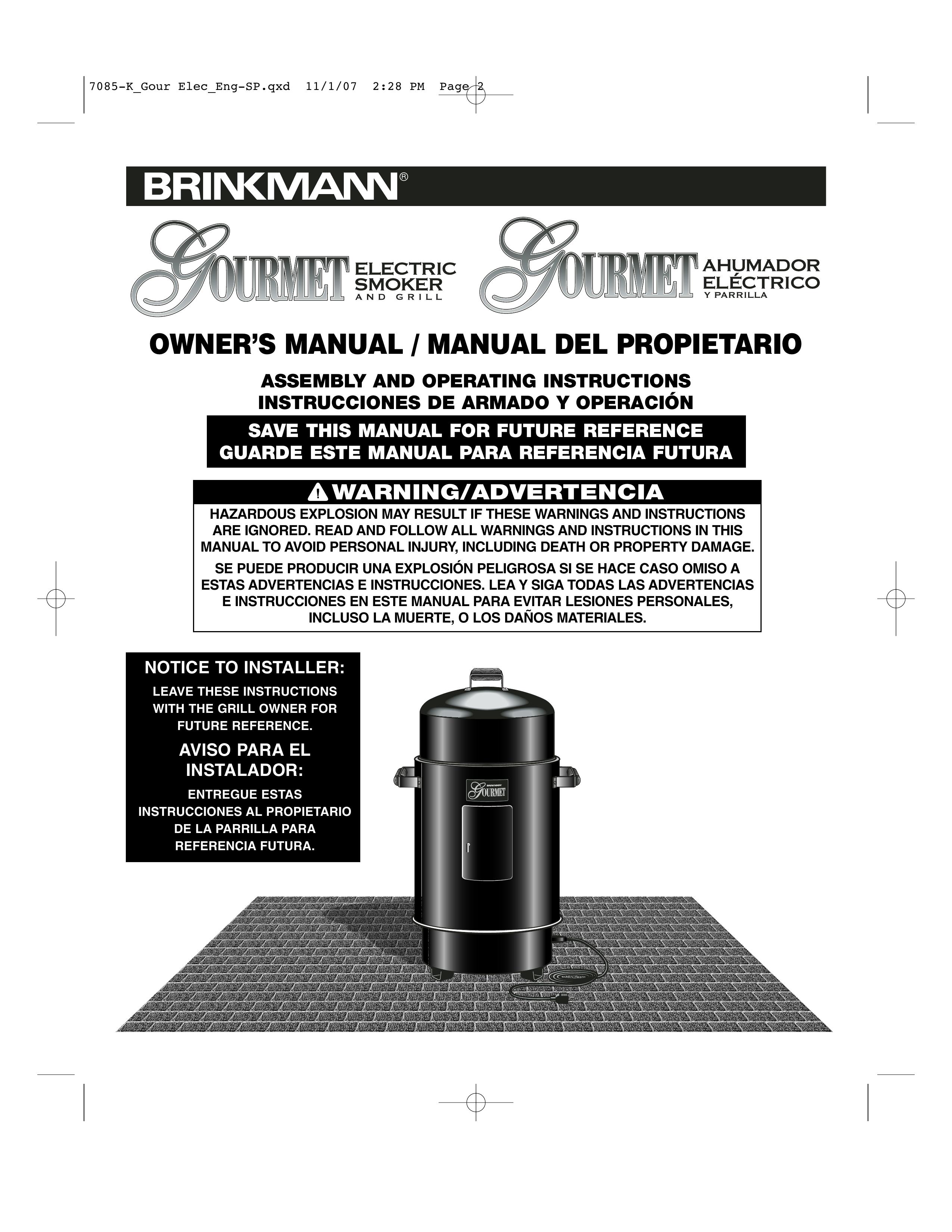 Brinkmann 810-7080-0 Smoker User Manual