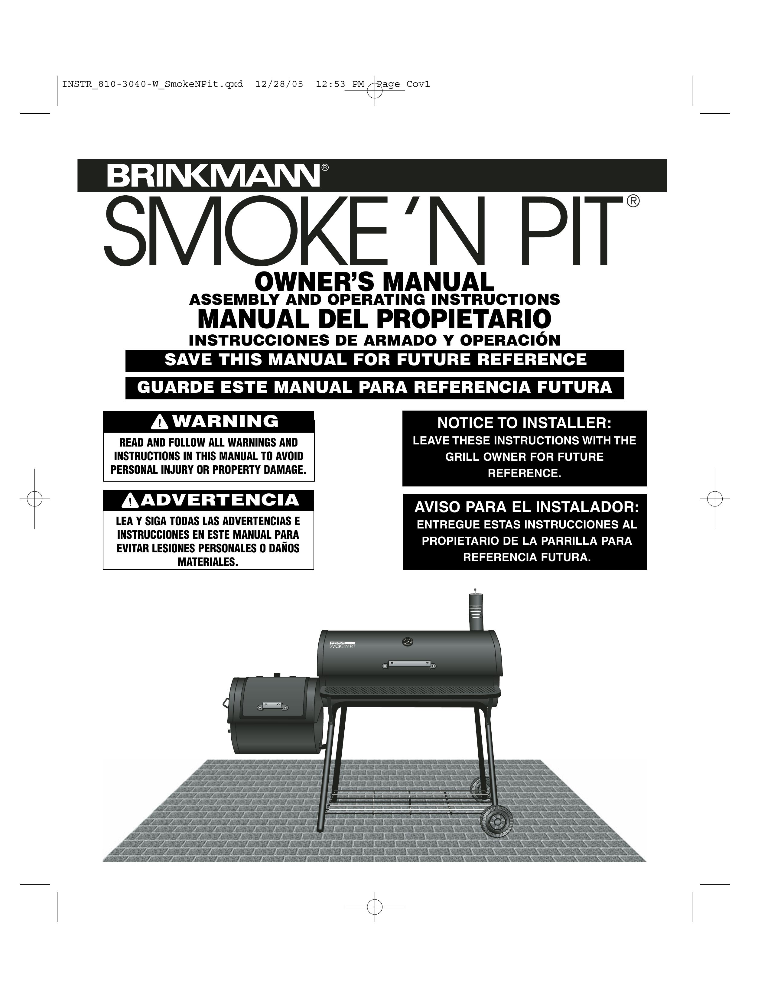 Brinkmann Smoke'n Pit Smoker User Manual