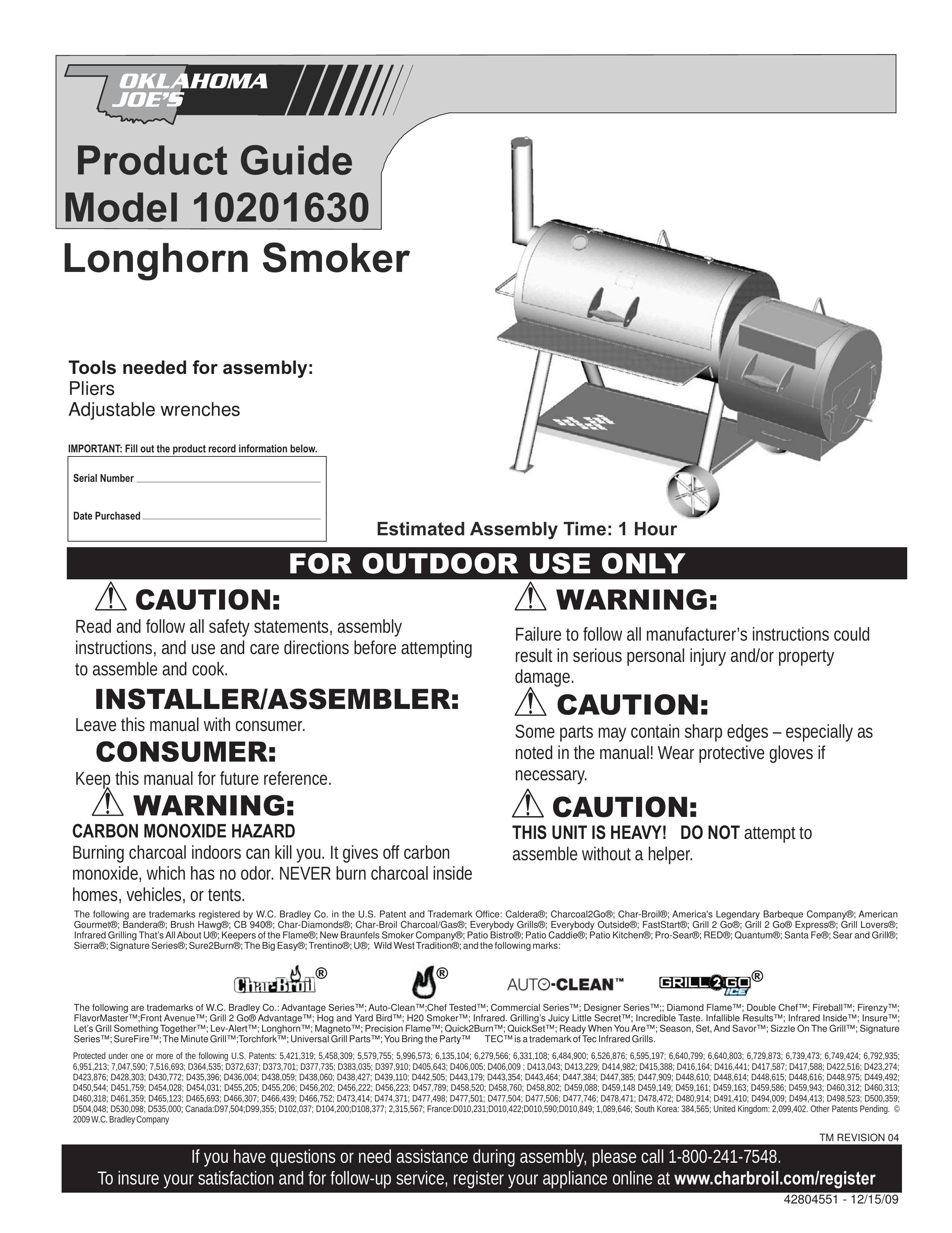 Char-Broil 10201630 Smoker User Manual