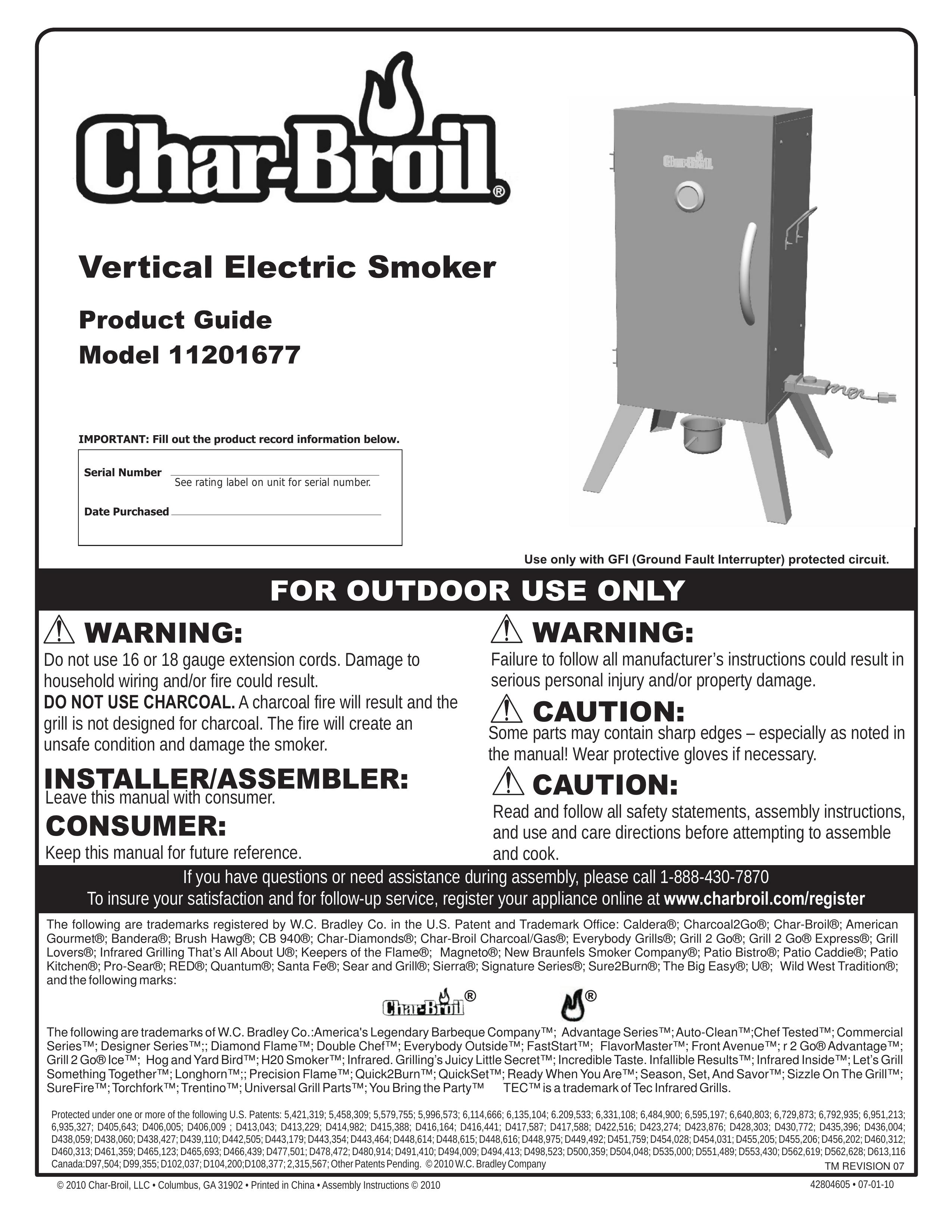Char-Broil 11201677 Smoker User Manual