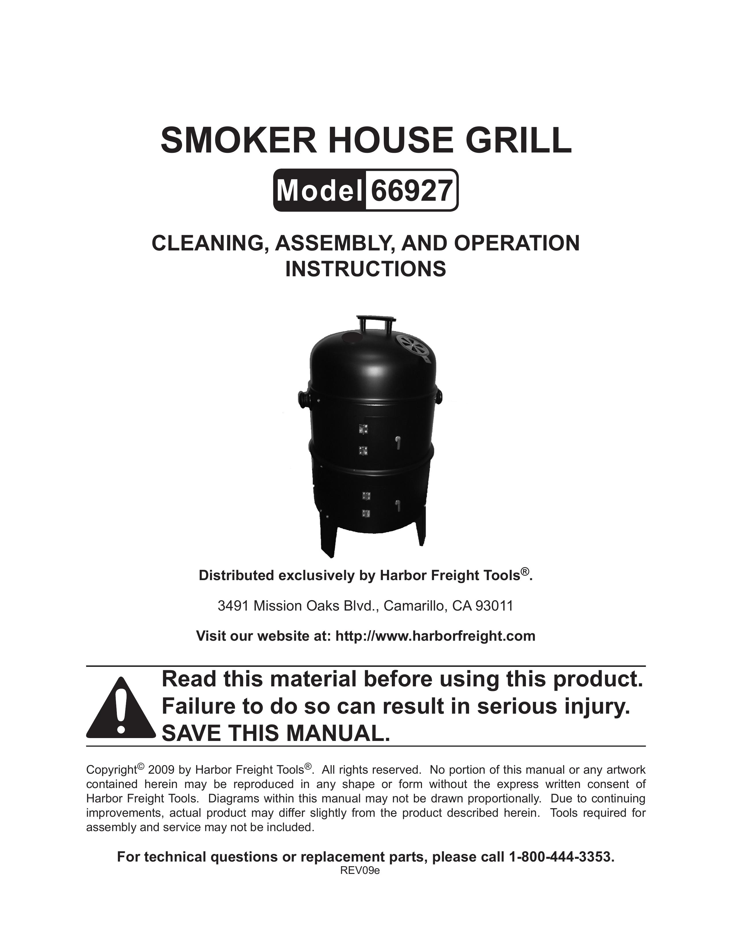 Harbor Freight Tools 66927 Smoker User Manual
