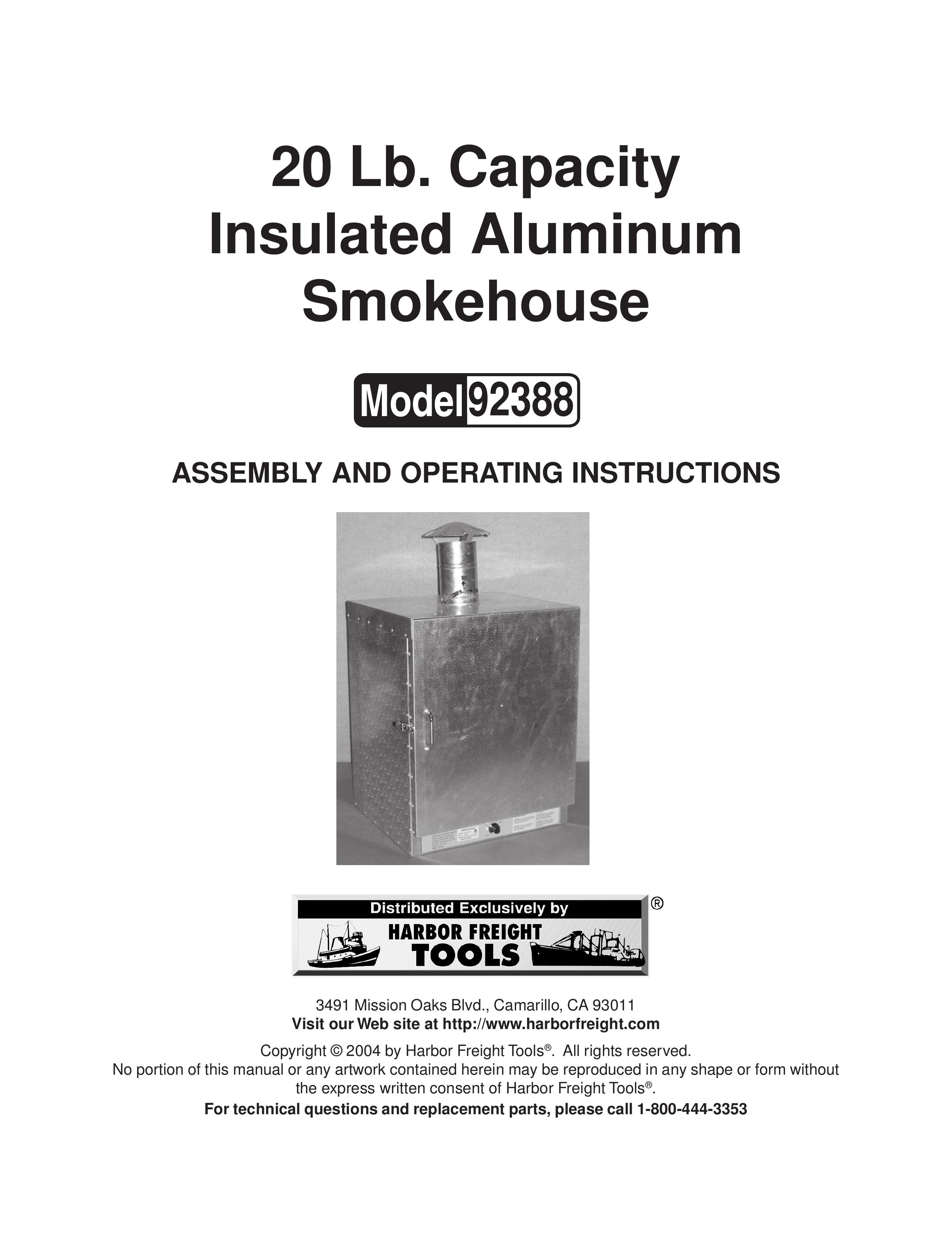 Harbor Freight Tools 92388 Smoker User Manual