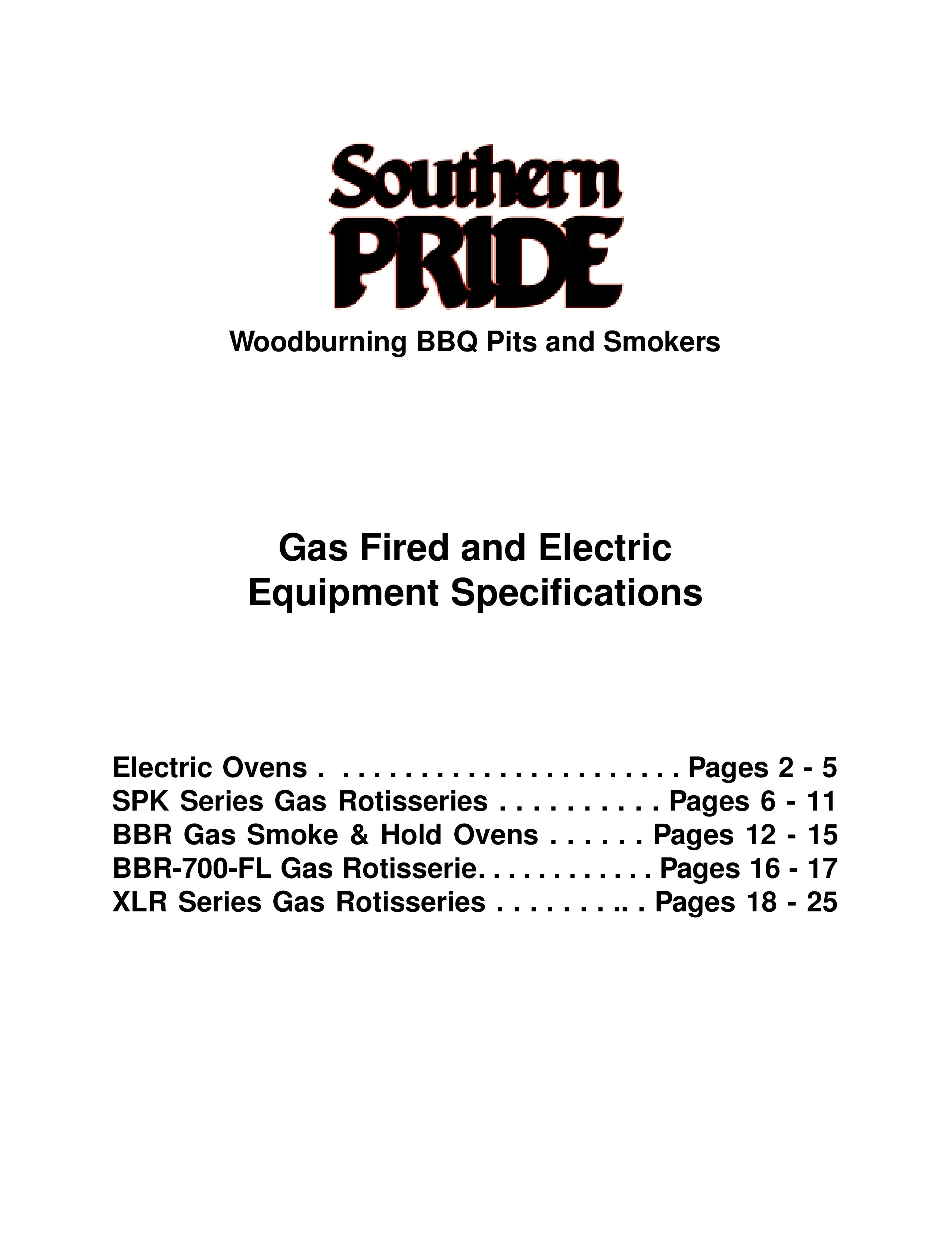 Southern Pride XLR-1600-4-SL Smoker User Manual