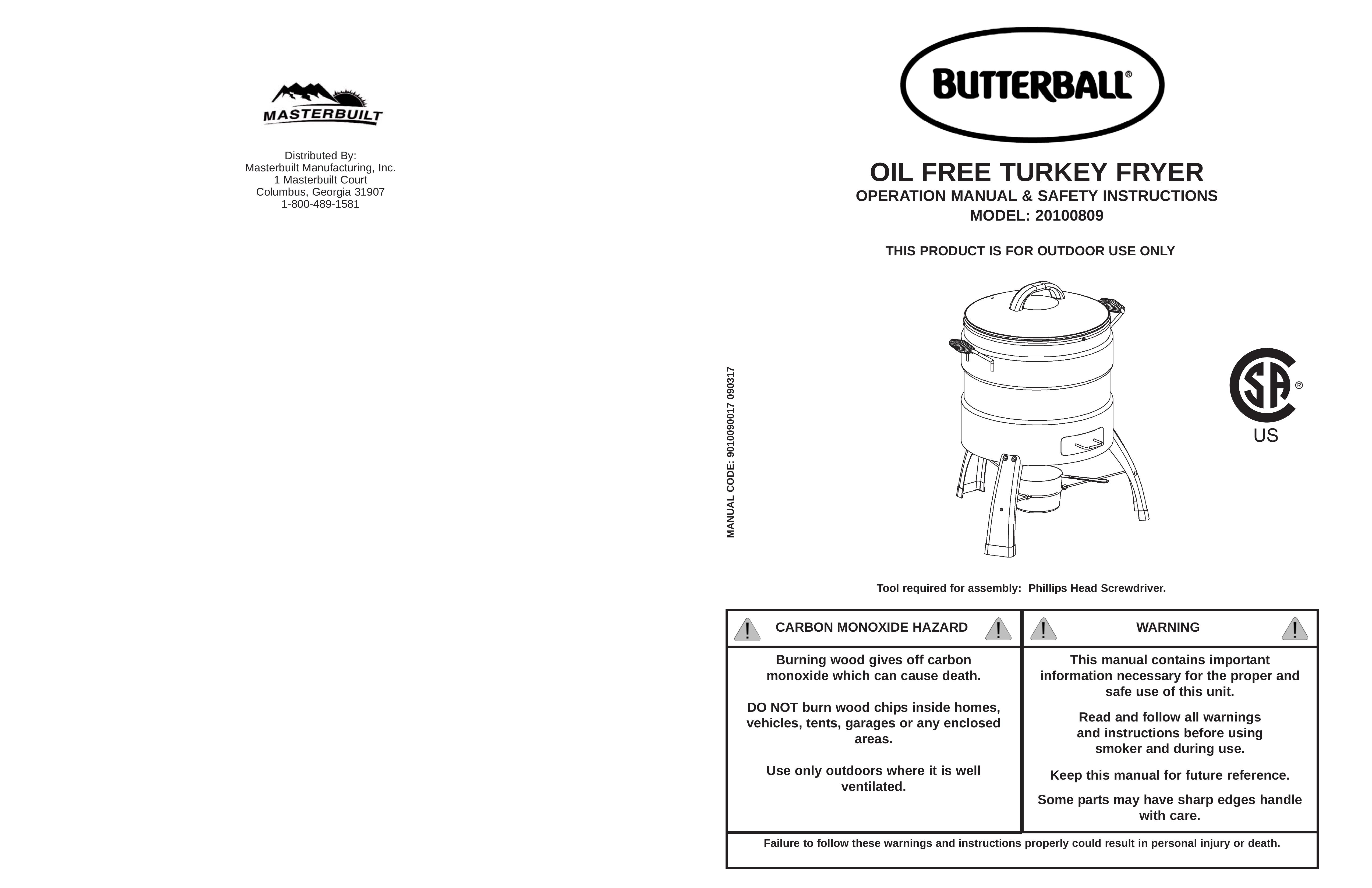 Masterbuilt 20100809 Turkey Fryer User Manual
