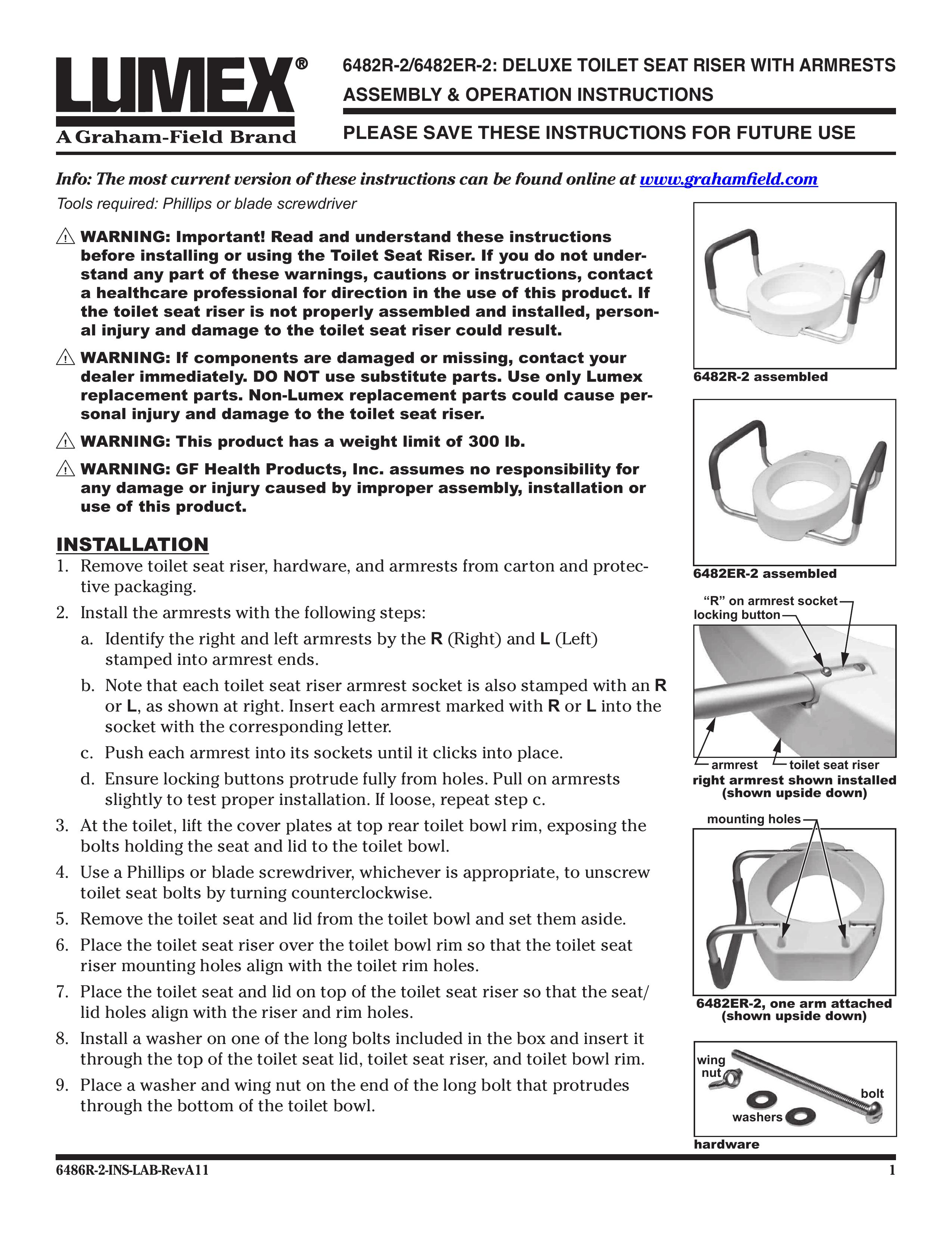 Graham Field 6482ER-2 Bathroom Aids User Manual