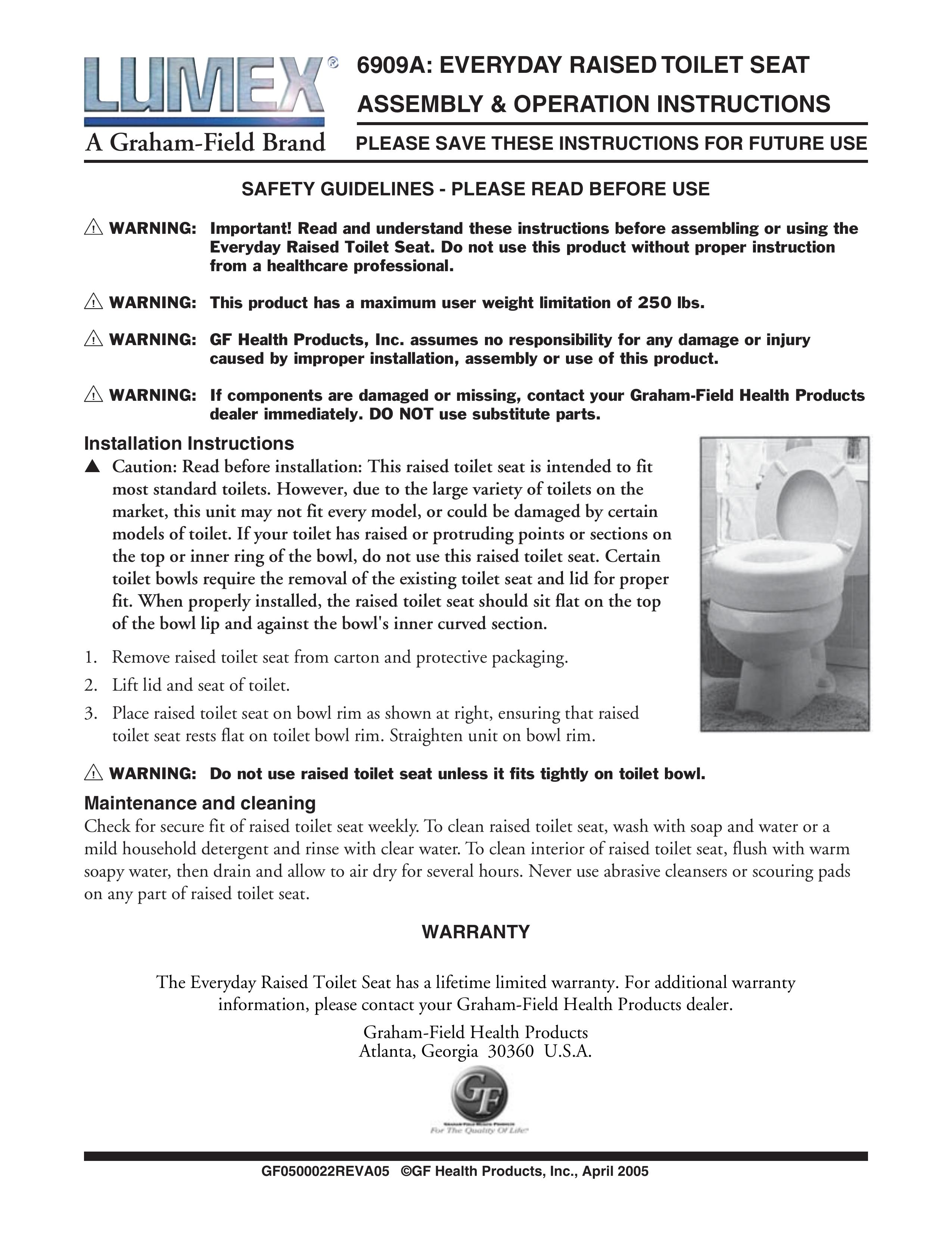 Lumex Syatems 6909A Bathroom Aids User Manual