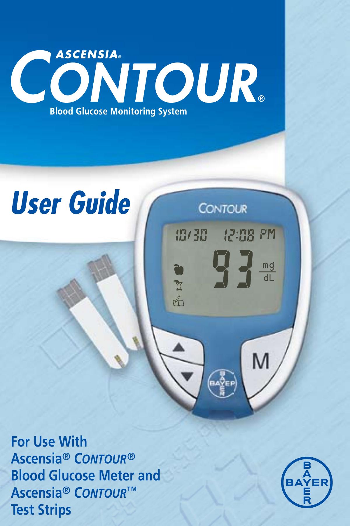 Bayer HealthCare CONTOUR Blood Glucose Meter and Ascensia CONTOURTM Test Strips Blood Glucose Meter User Manual