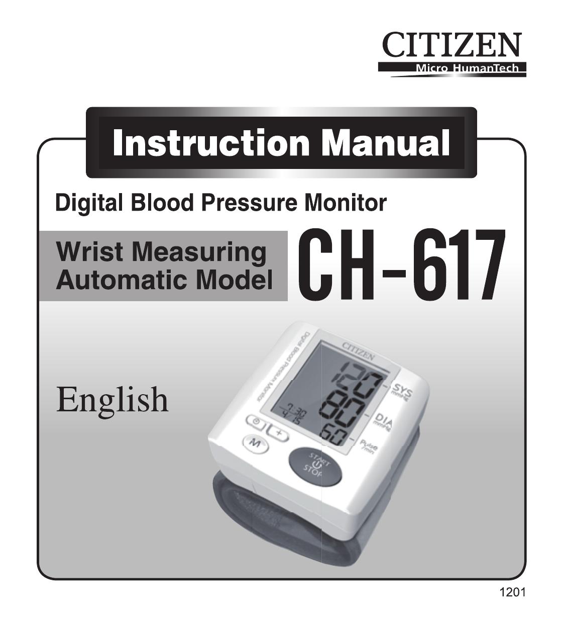 Citizen ch-17 Blood Glucose Meter User Manual