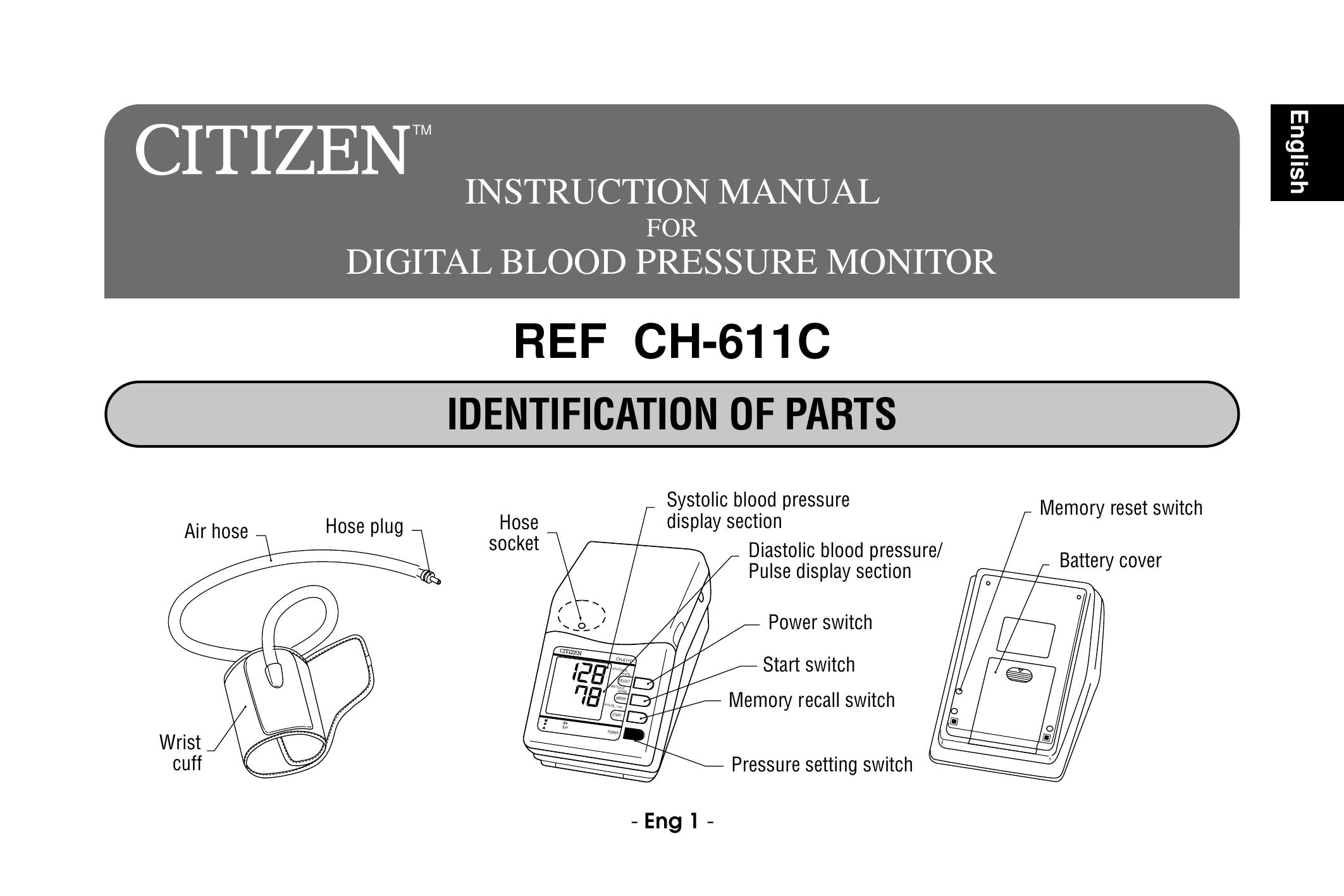 Citizen REF CH-611C Blood Glucose Meter User Manual