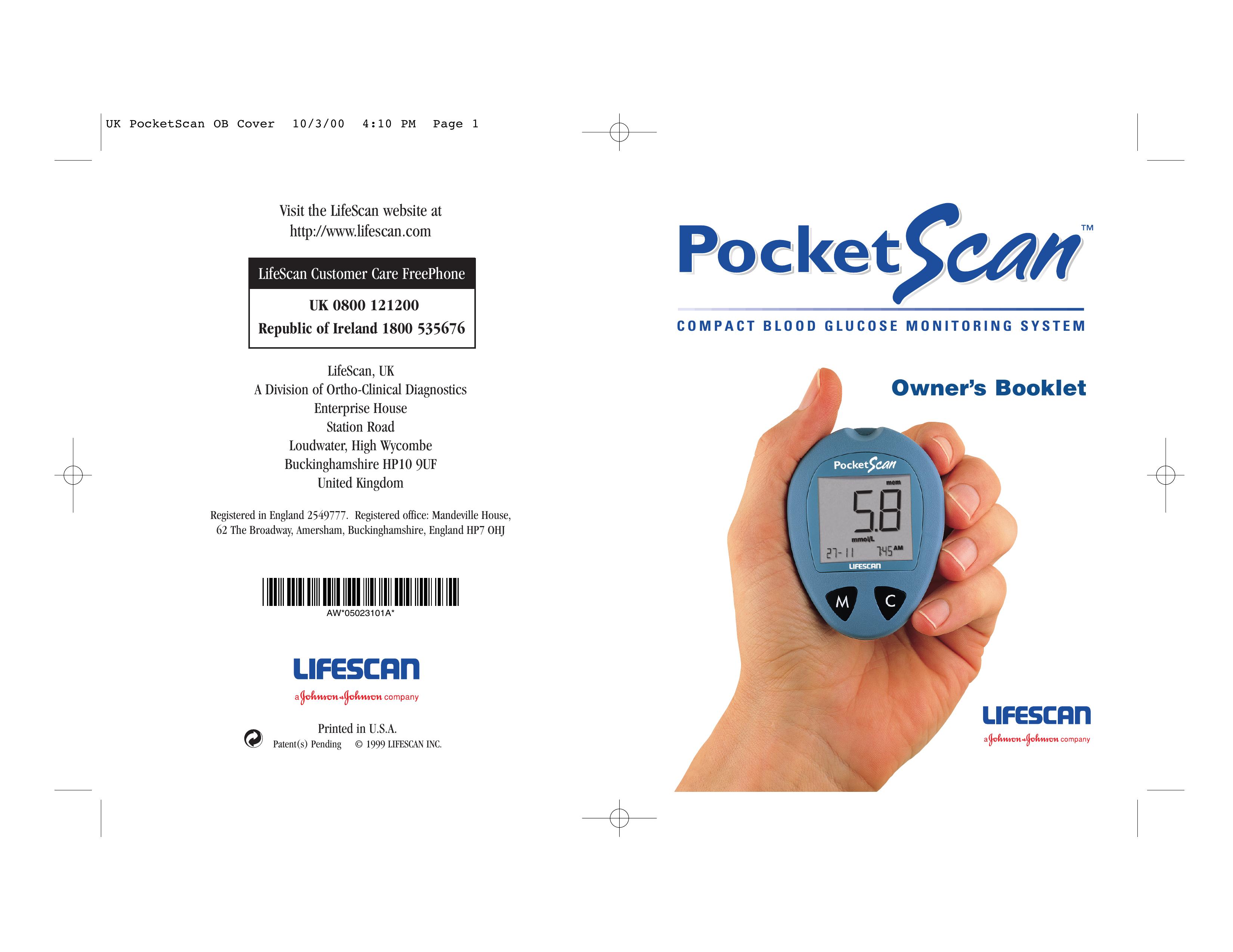Lifescan Blood Glucose Monitor System Blood Glucose Meter User Manual