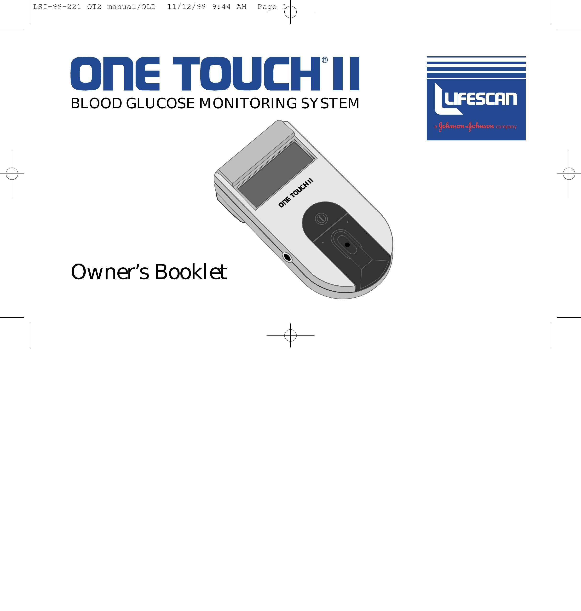 Lifescan One Touch ll Blood Glucose Meter User Manual