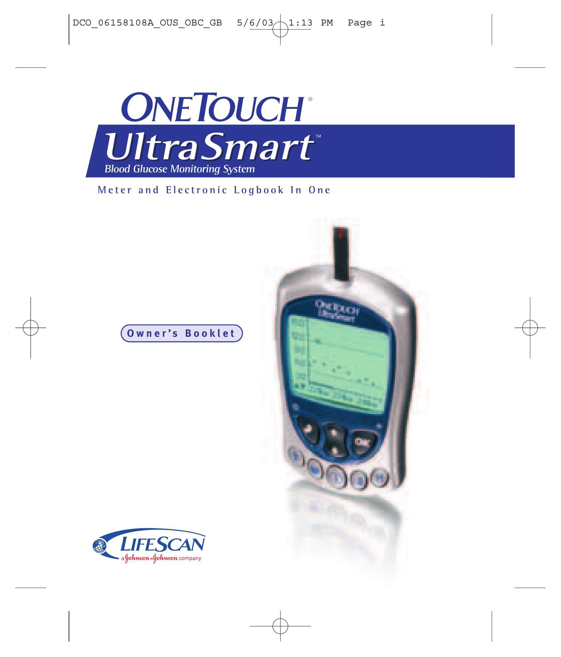 Lifescan UltraSmart Blood Glucose Meter User Manual