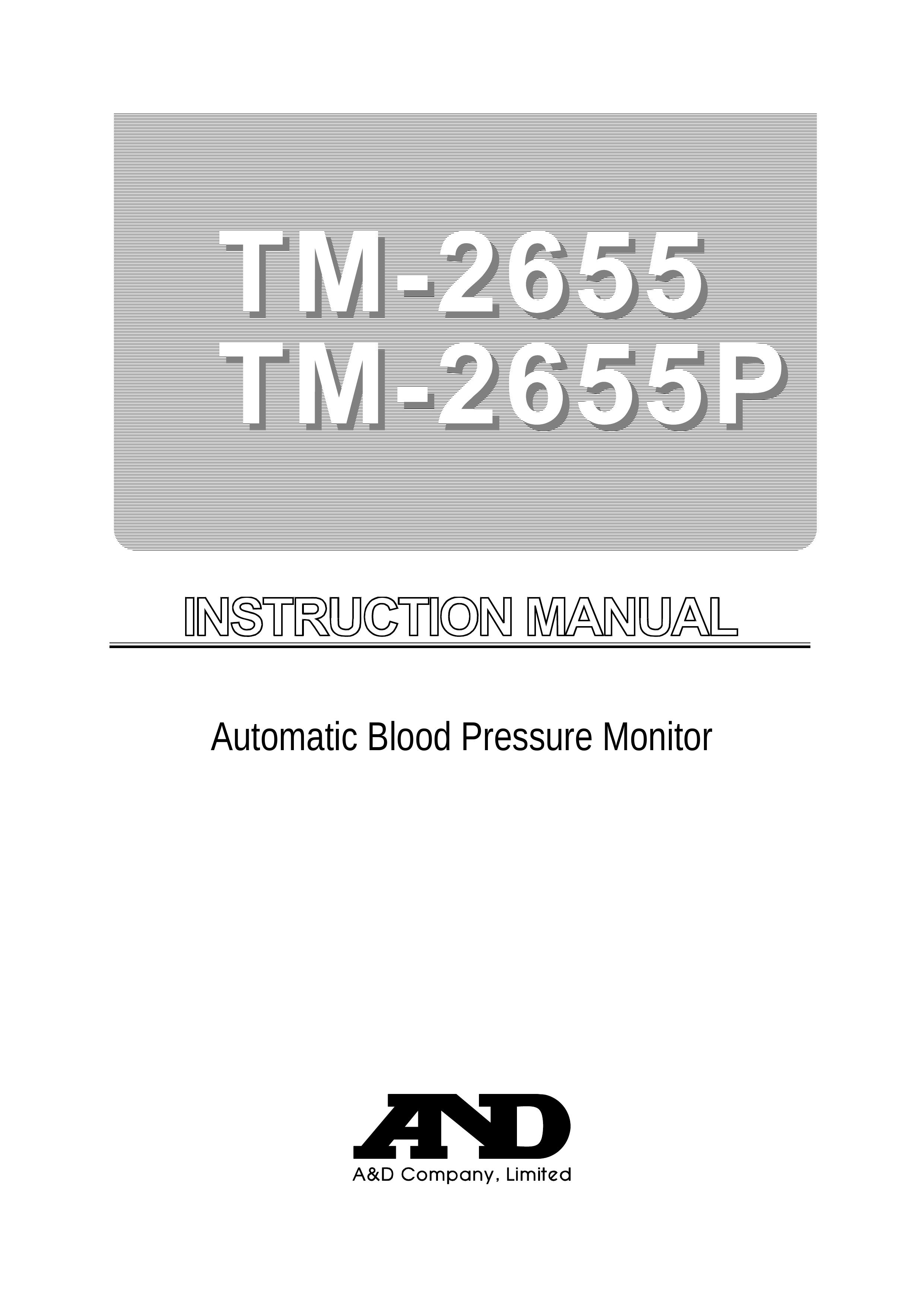 A&D TM-2655 Blood Pressure Monitor User Manual