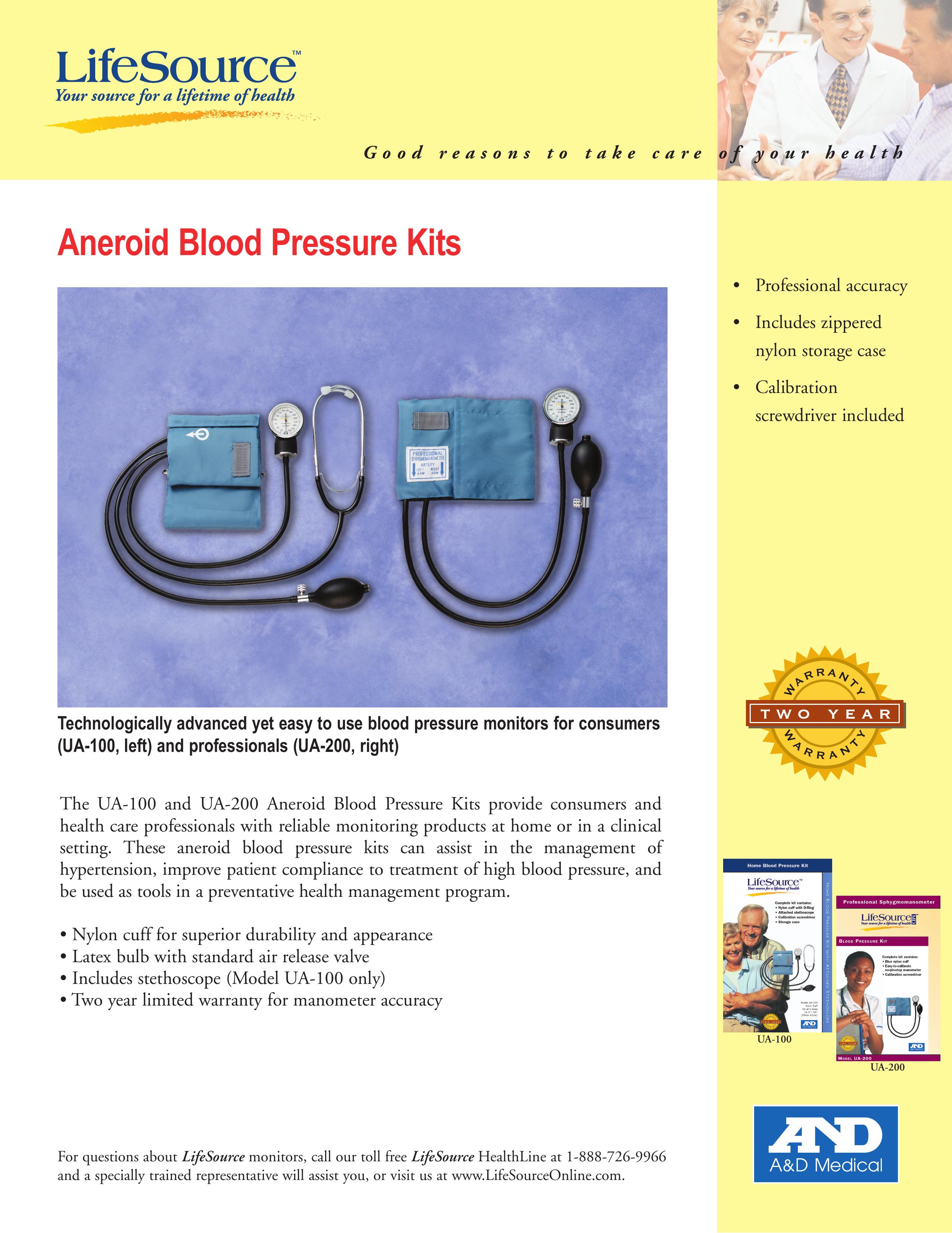 A&D UA-100 Blood Pressure Monitor User Manual