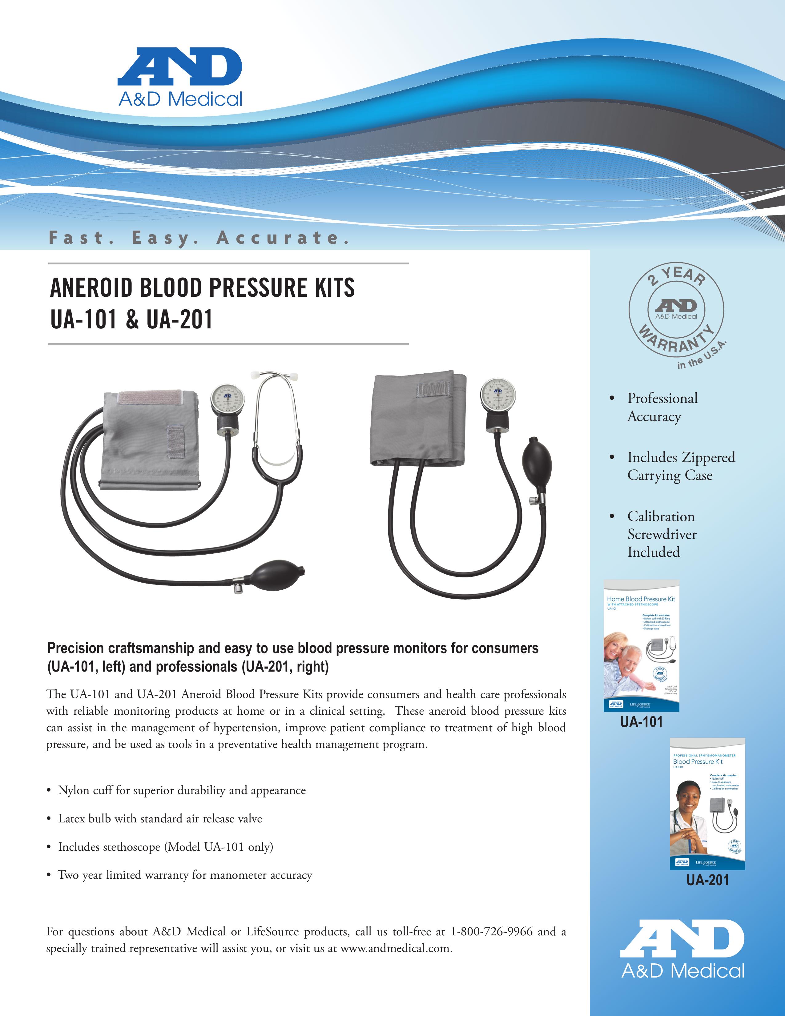 A&D UA-101 Blood Pressure Monitor User Manual