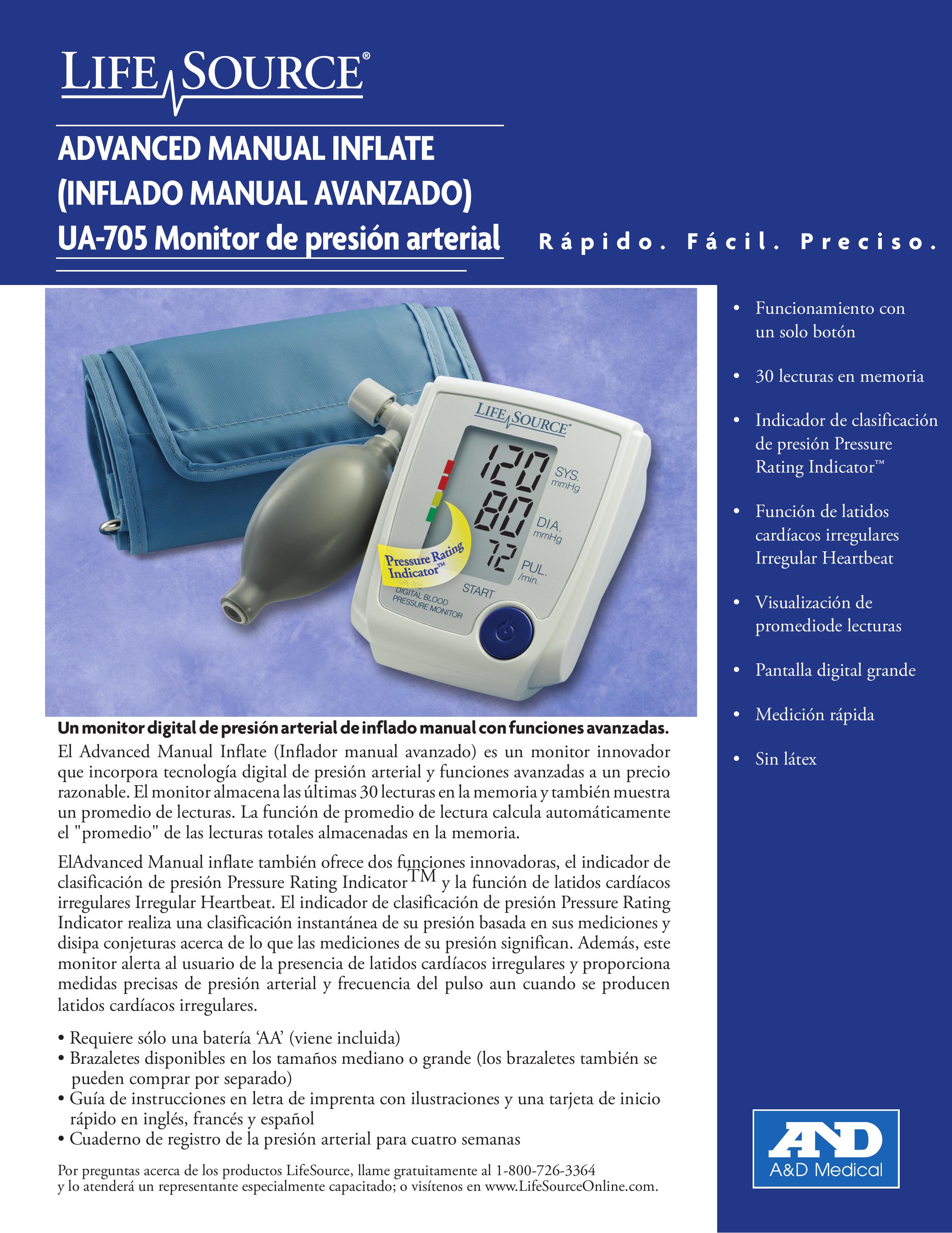 A&D ua-705 Blood Pressure Monitor User Manual
