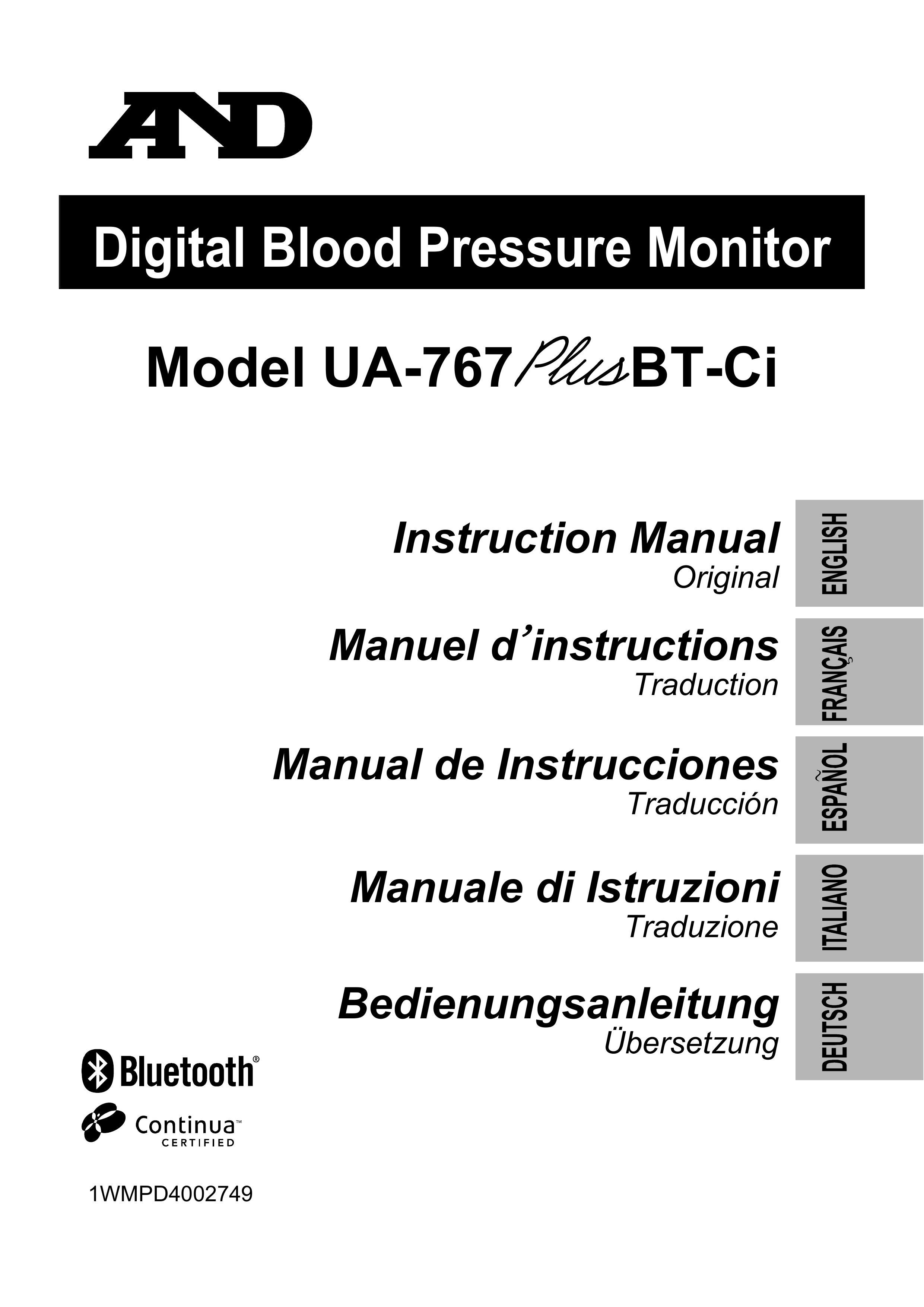 A&D UA-767 Blood Pressure Monitor User Manual