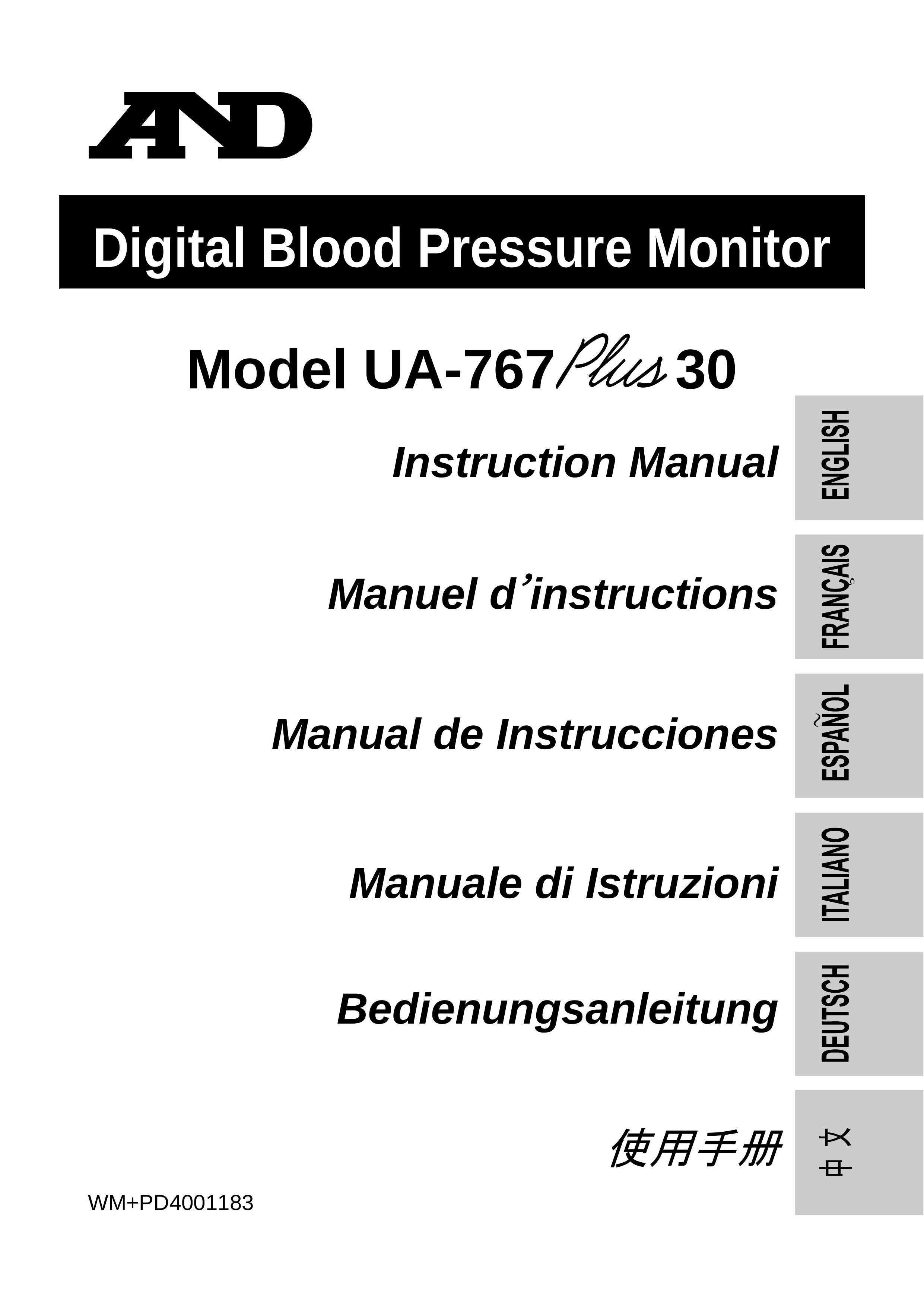 A&D UA-767 30 Blood Pressure Monitor User Manual