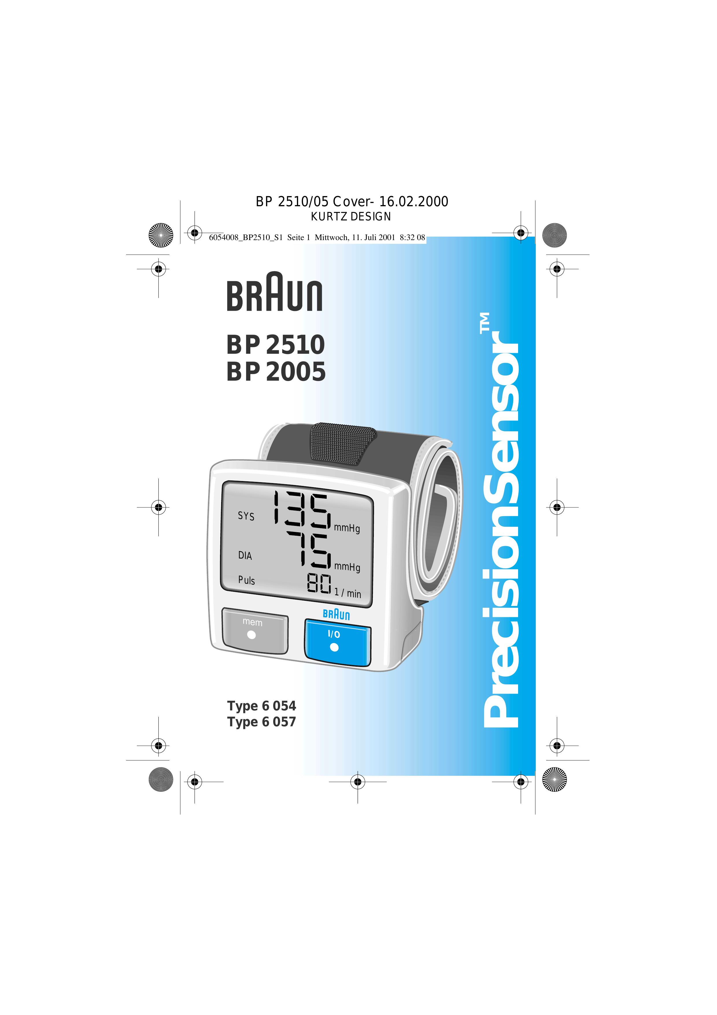 Braun BP 2510 Blood Pressure Monitor User Manual