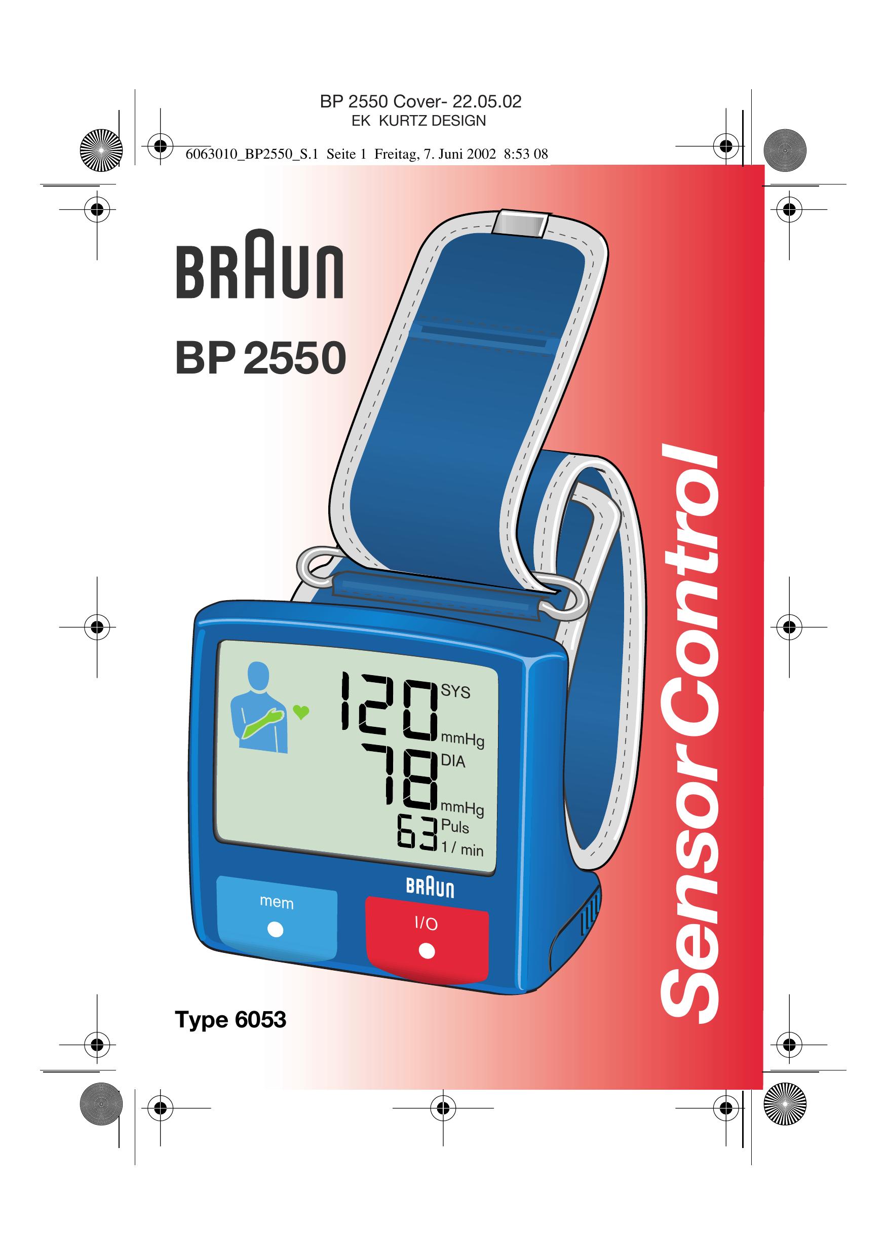 Braun BP2550 Blood Pressure Monitor User Manual