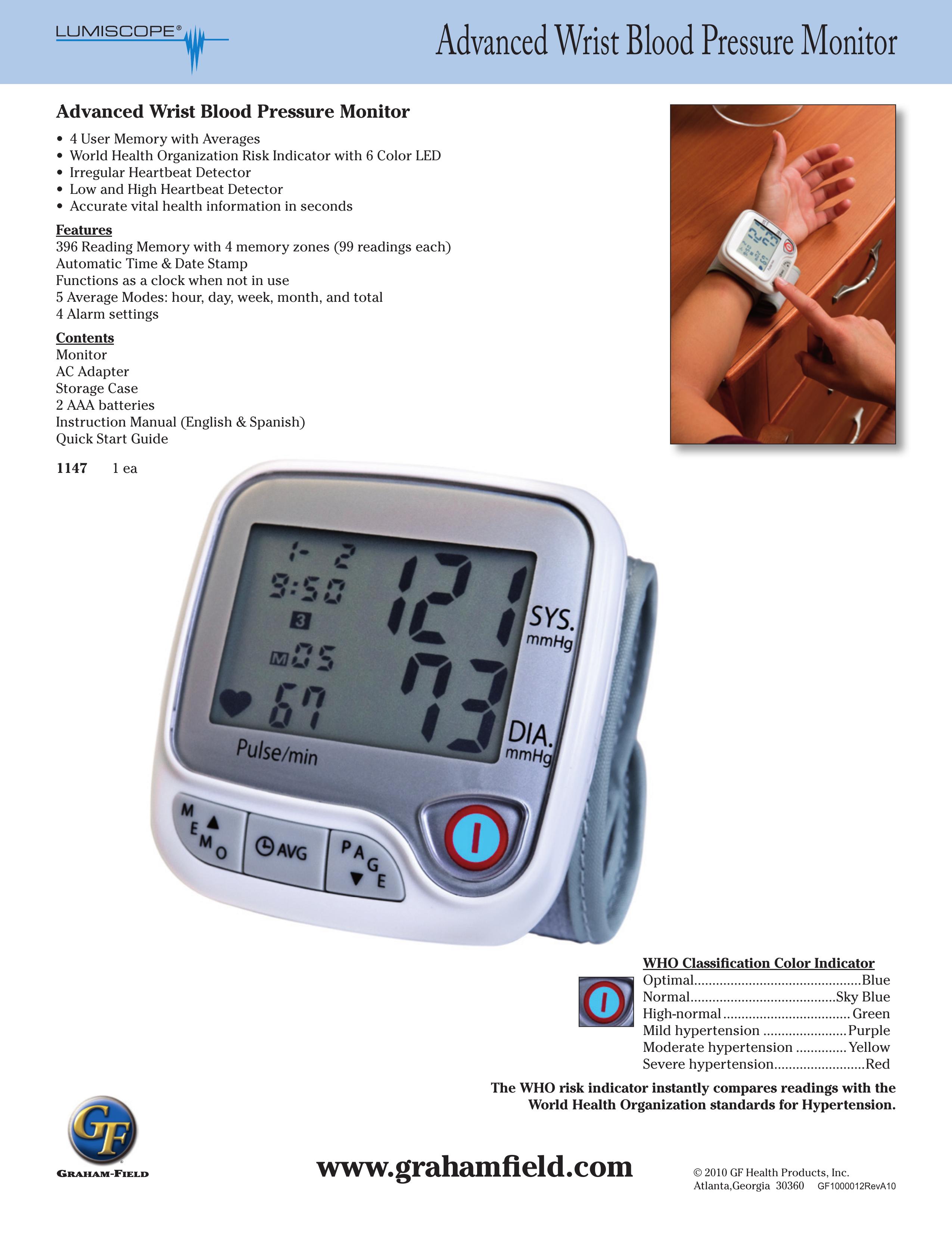Graham Field 1147 Blood Pressure Monitor User Manual