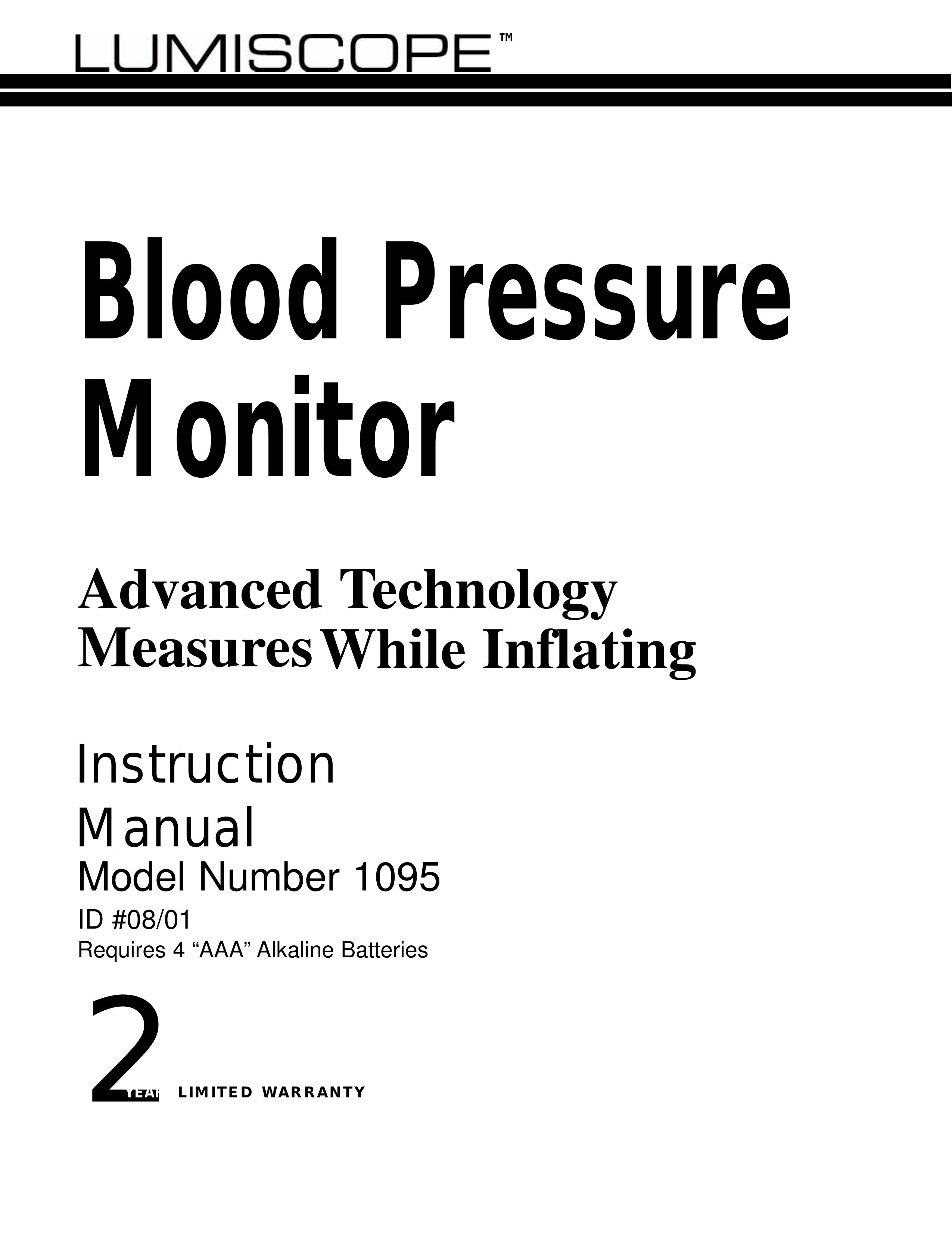 Lumiscope 1095 Blood Pressure Monitor User Manual