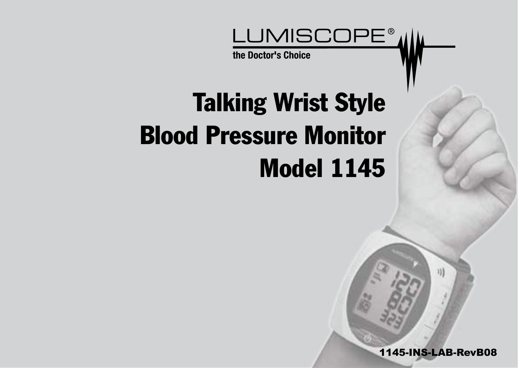 Lumiscope 1145 Blood Pressure Monitor User Manual